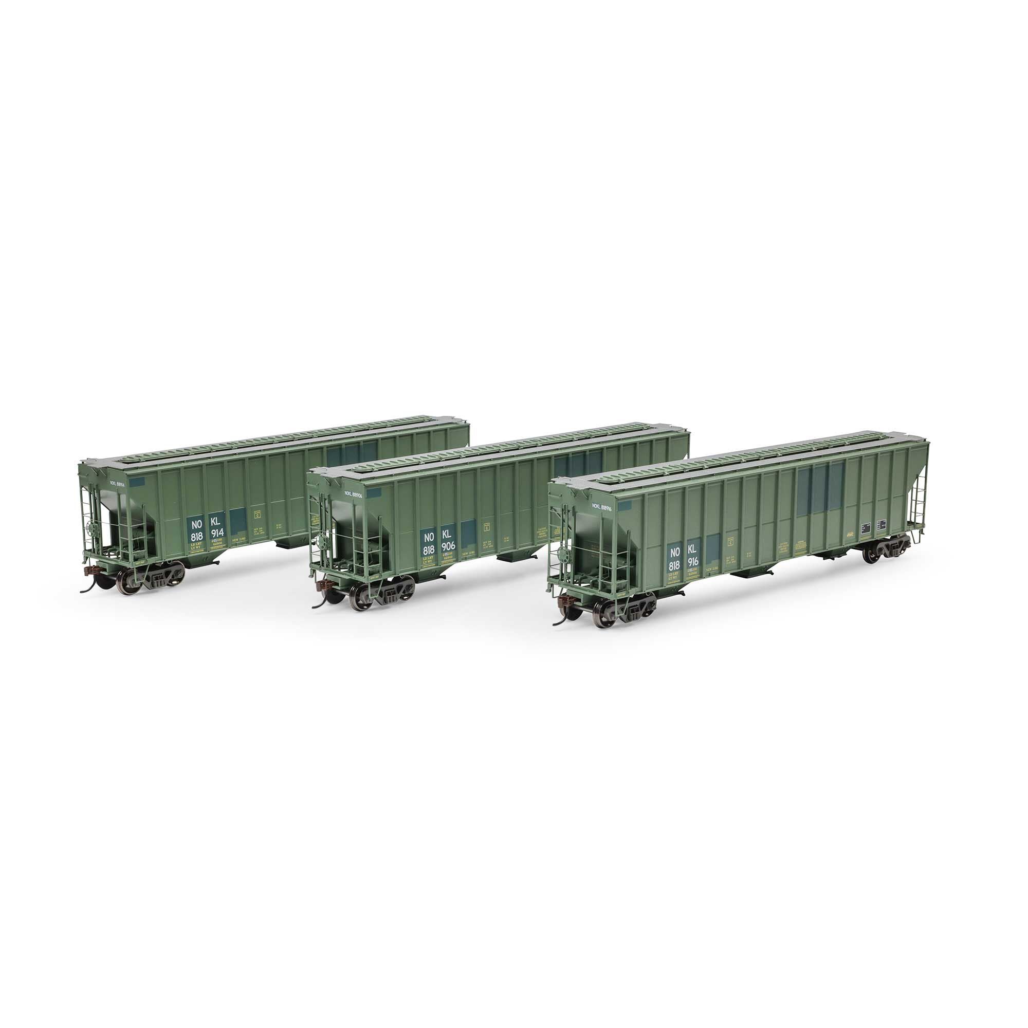 HO FMC 4700 Covered Hopper Primed For Grime 'Ex-CNW' 3-Pack (ATH-1328)