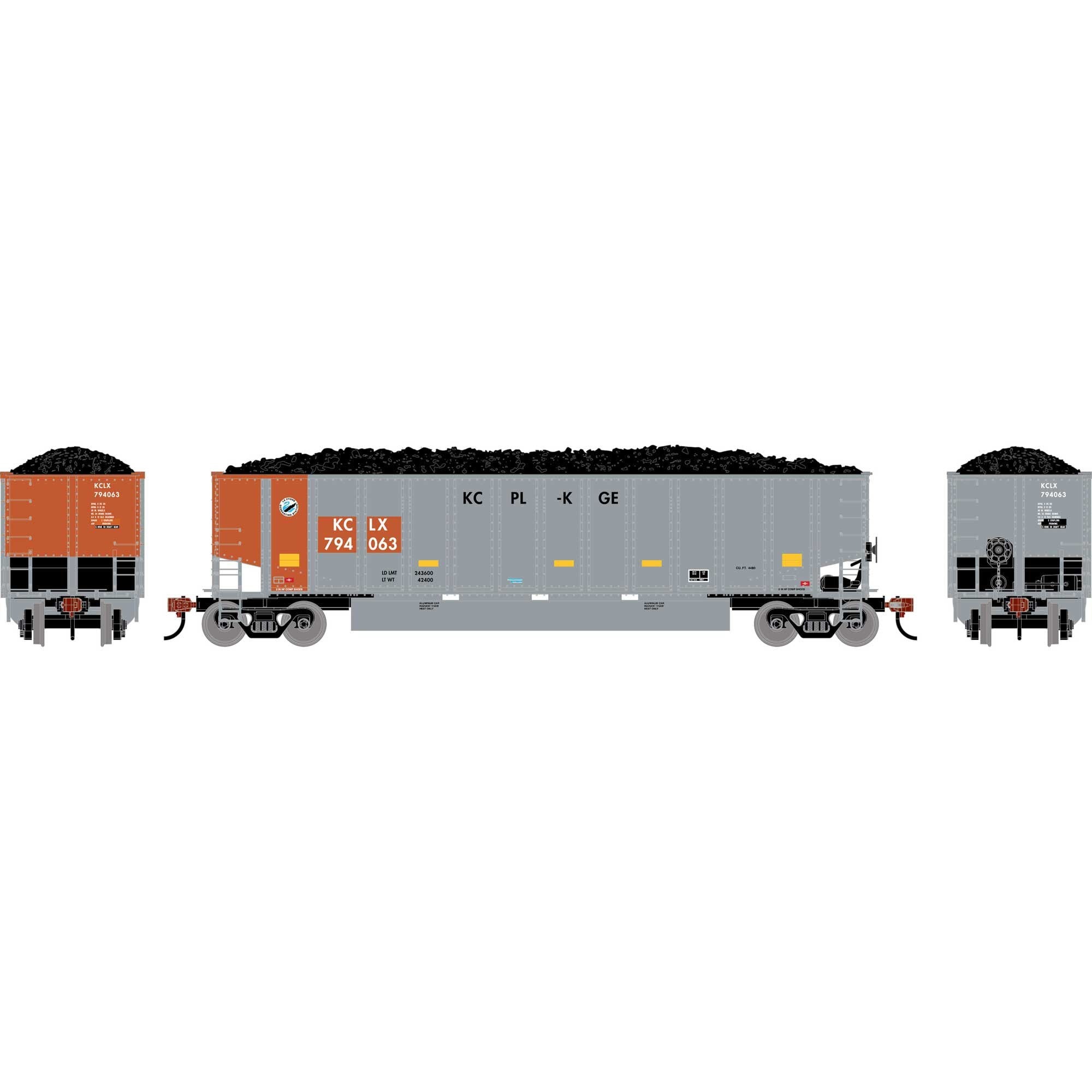 N ATH Bethgon Coalporter with Coal Load, KCLX #794063 (ATH-2316)