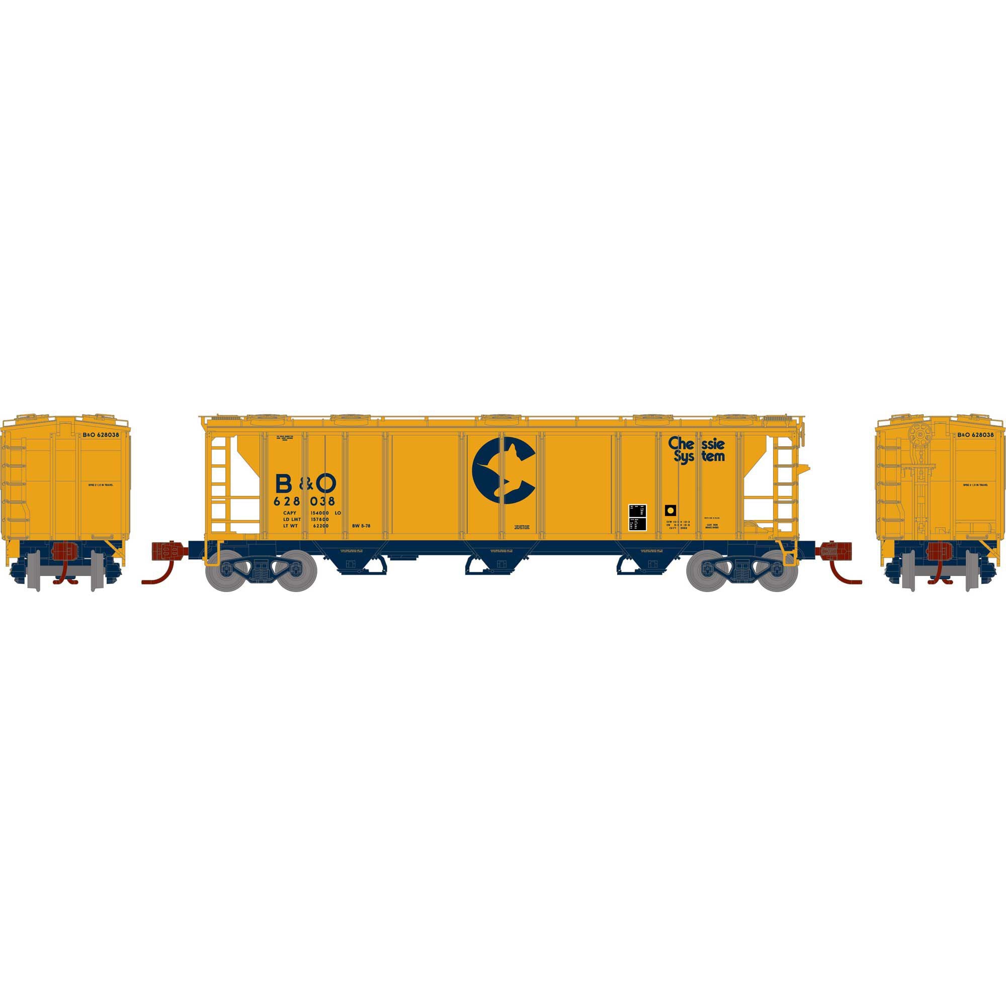 N PS-2 2893 3-Bay Covered Hopper B&O #628038 (ATH28348)