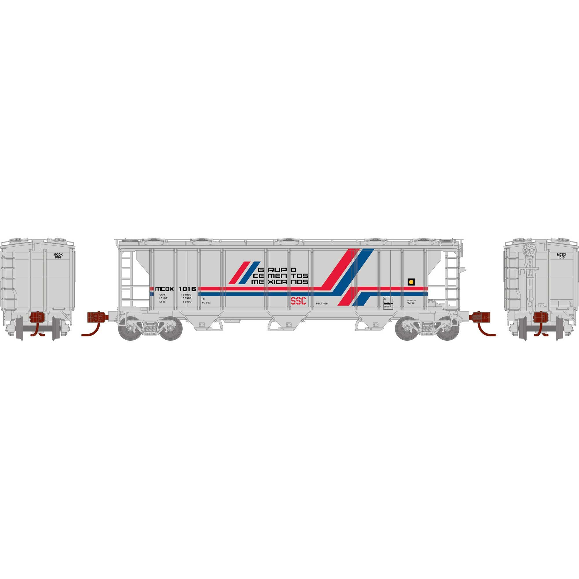 N PS-2 2893 3-Bay Covered Hopper MCDX #1016 (ATH28353)