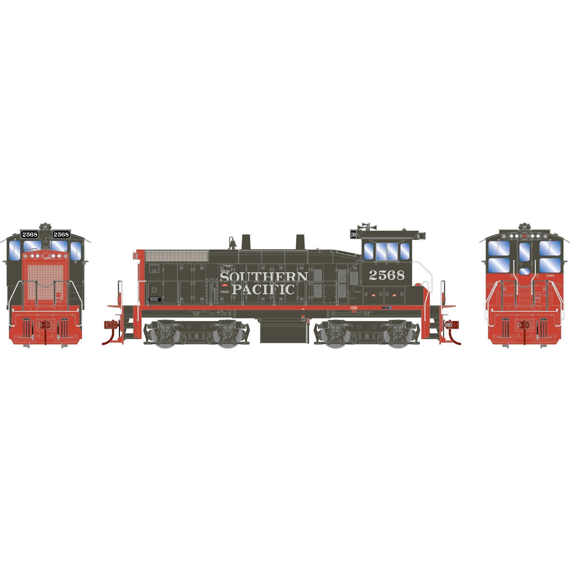 HO SW1500 Locomotive Southern Pacific #2568 (ATH29669)