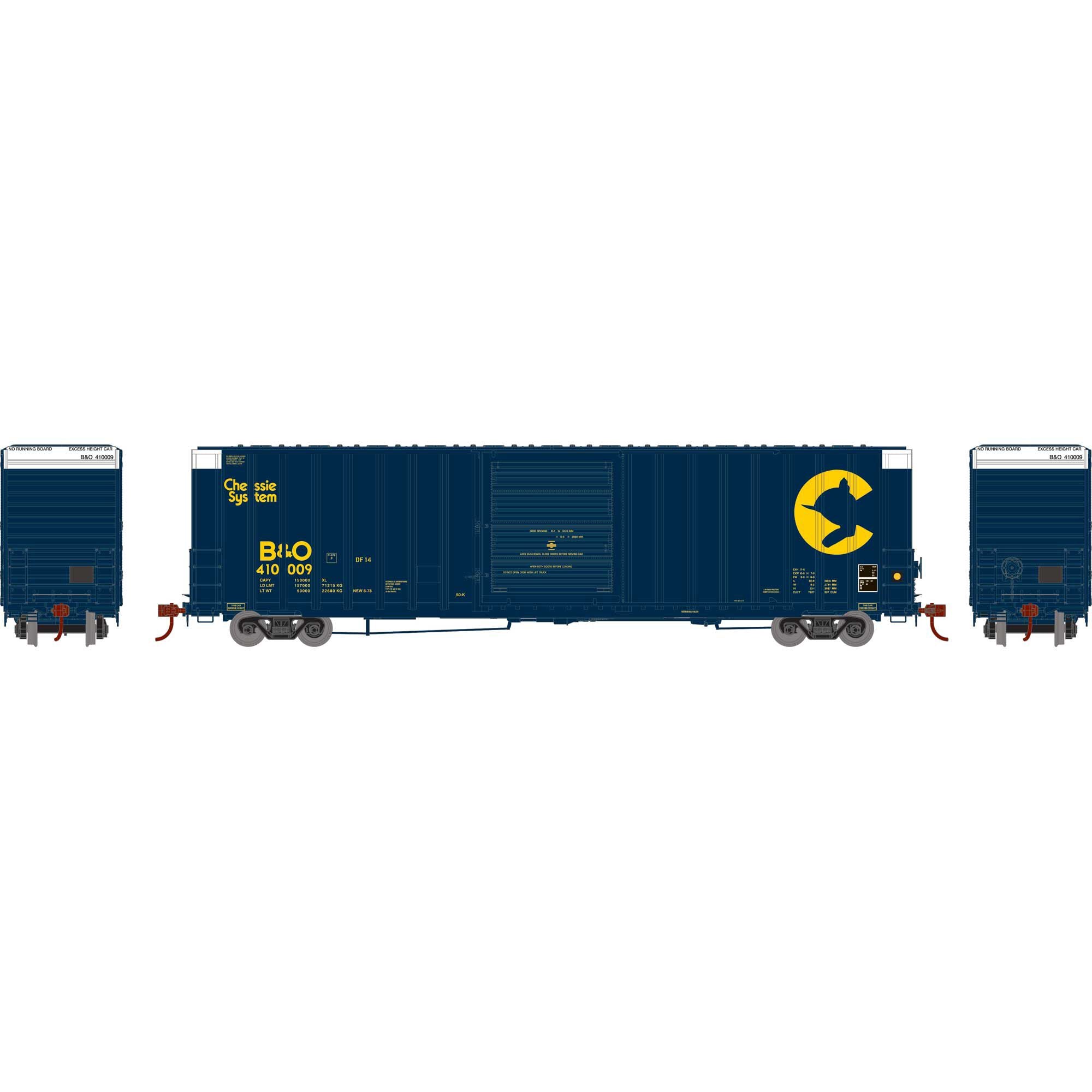 HO 60' ICC Hi-Cube Boxcar B&O #410009 (ATH72831)