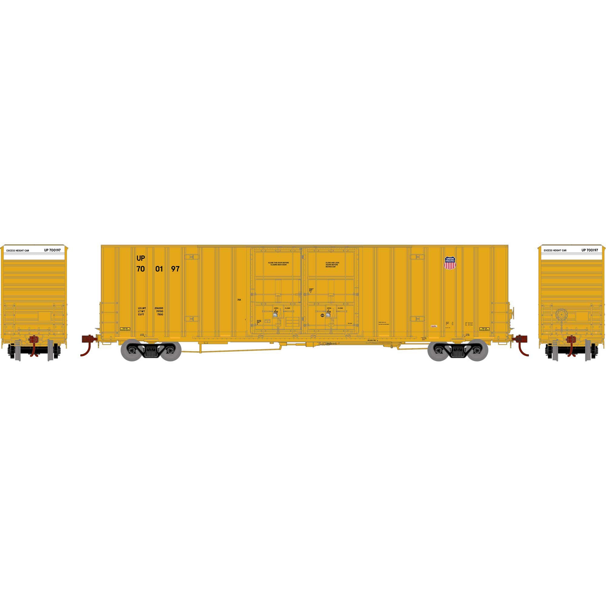 HO 60' Gunderson Box, UP #700197 Plastic Model (ATH75314)