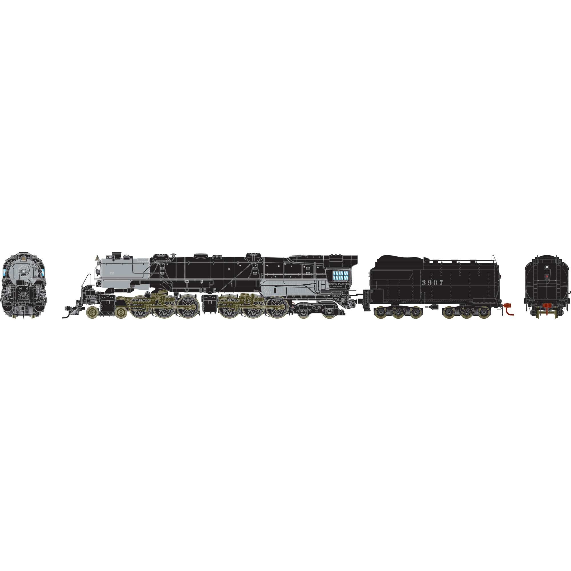 HO4-6-6-4 CSA-1 Challenger Locomotive UP #3907 (ATHG-1024)