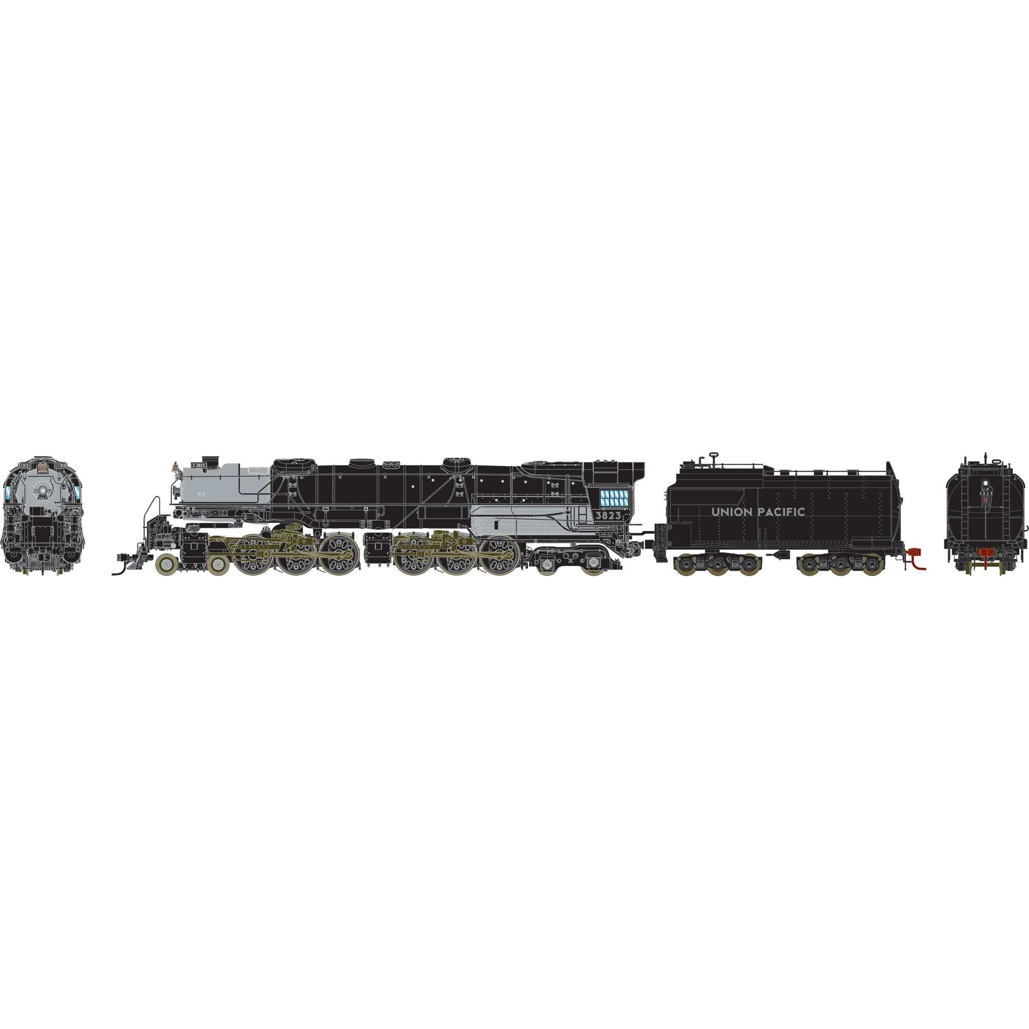HO4-6-6-4 CSA-2 Challenger Locomotive UP #3823 (ATHG-1025)
