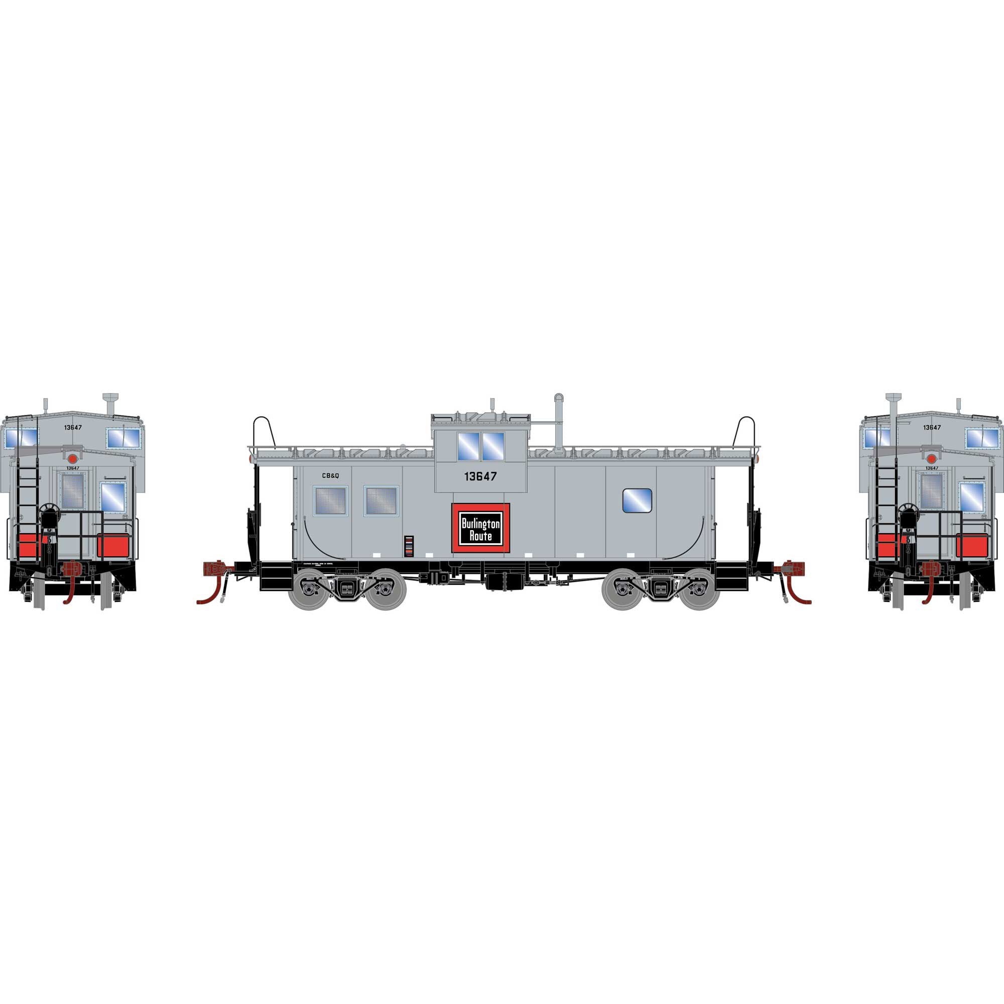 HO GEN ICC Caboose with Lights, CBQ #13647 (ATHG-1086)