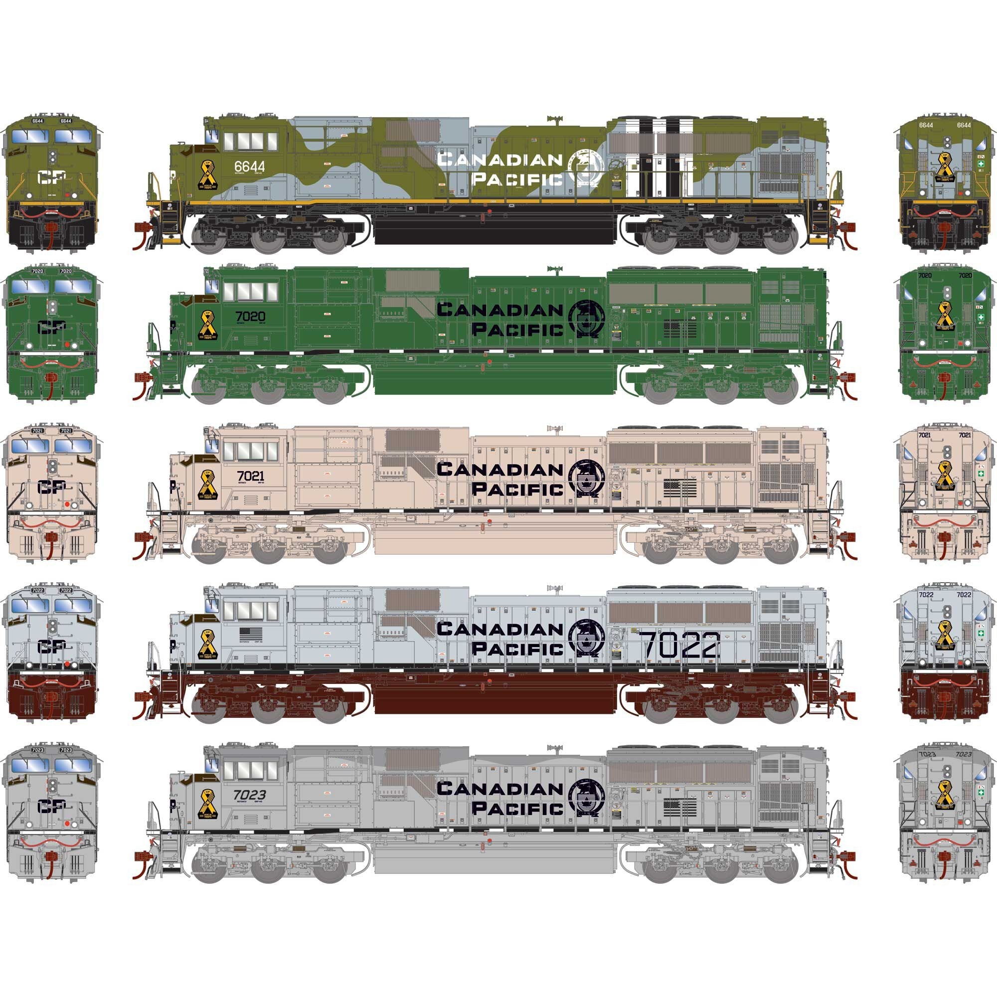 HO GEN EMD SD70ACU Locomotive with DCC & Sound CP Military Tribute Set (ATHG-1155)