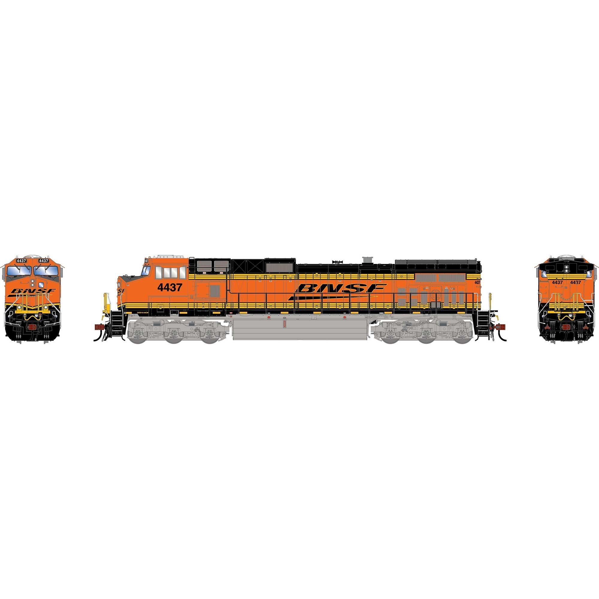 HO GE Dash 9-44CW Locomotive with DCC and Sound, BNSF Wedge #4437 (ATHG-1223)