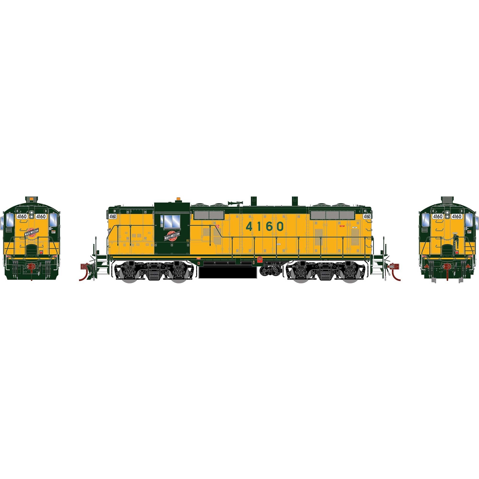 HO GP7R Locomotive with DCC and Sound, CNW #4160 (ATHG-1251)