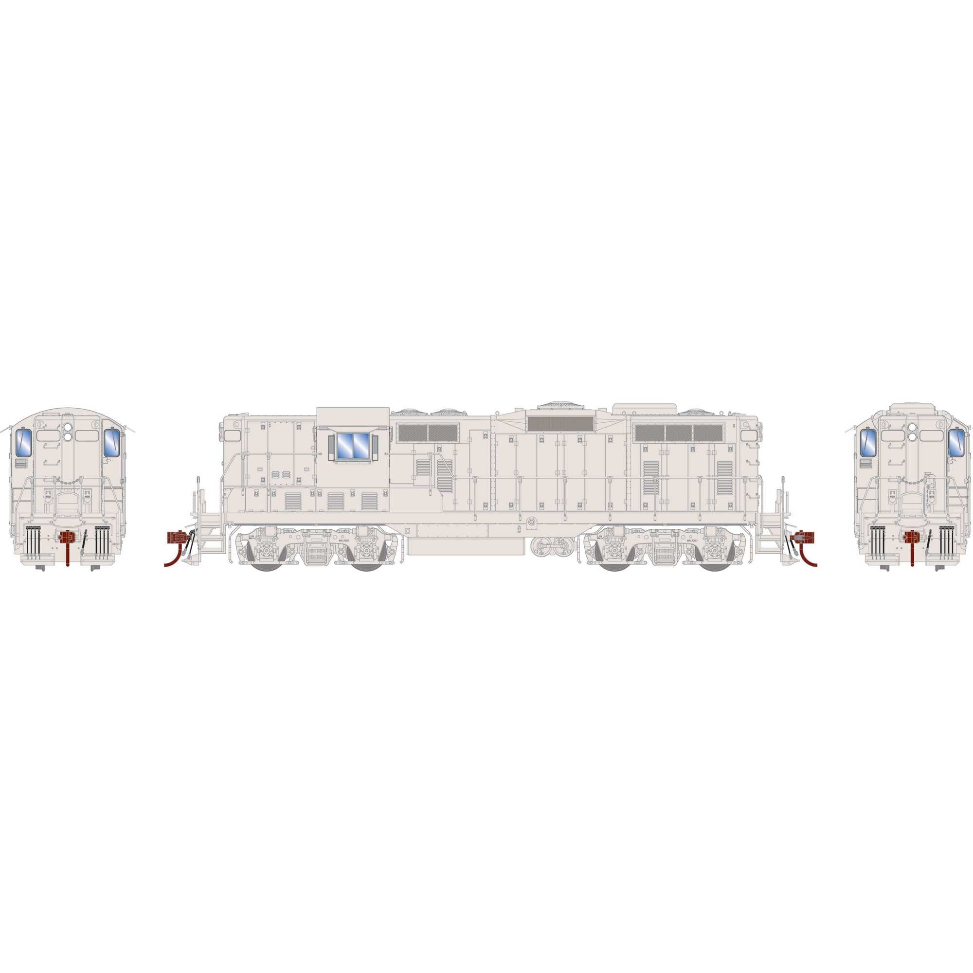 HO GP7 Locomotive with DCC and Sound Undecorated Dynamic Brake Phase III (ATHG-1260)