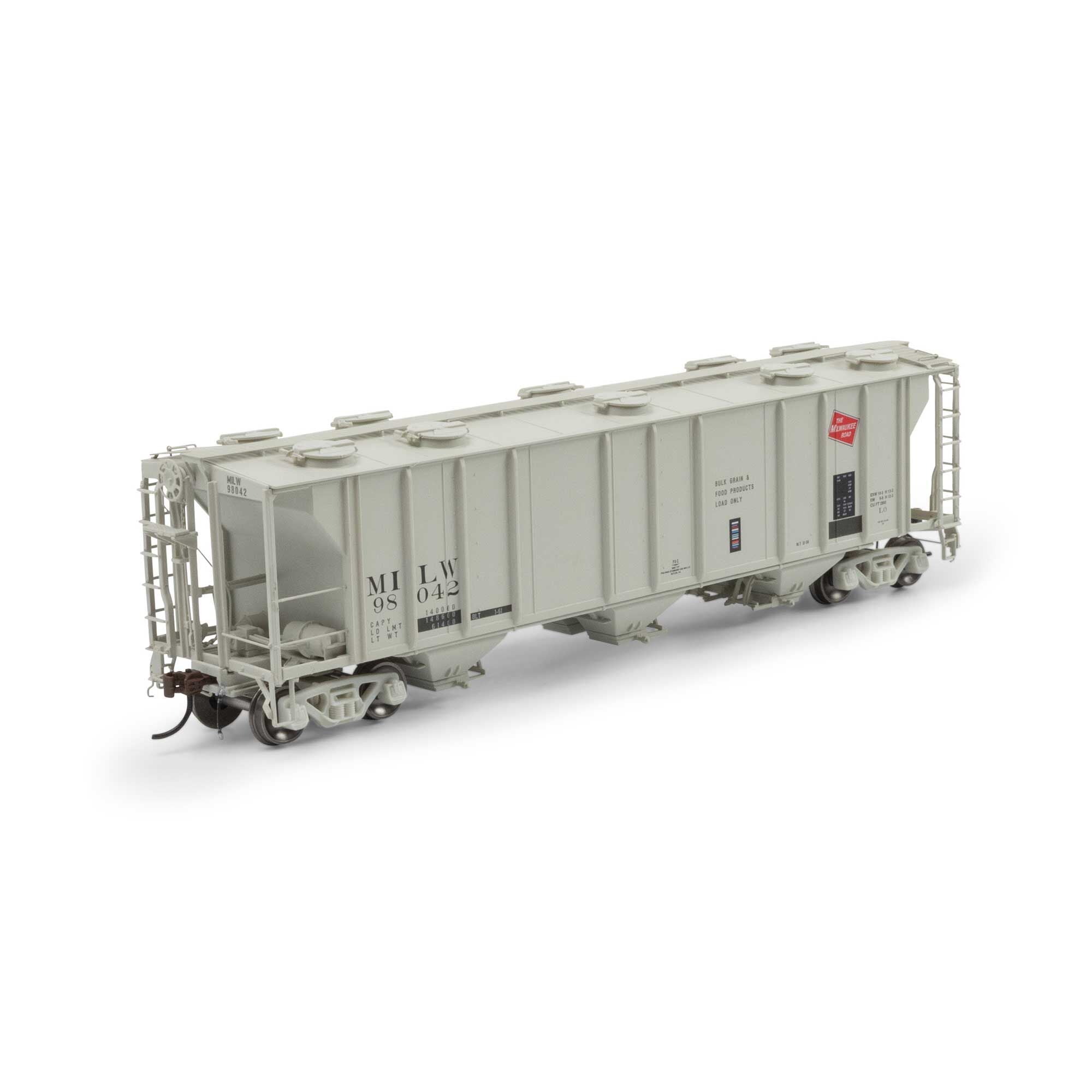 HO PS-2 2893 3-Bay Covered Hopper MILW Primed For Grime (ATHG-1268)