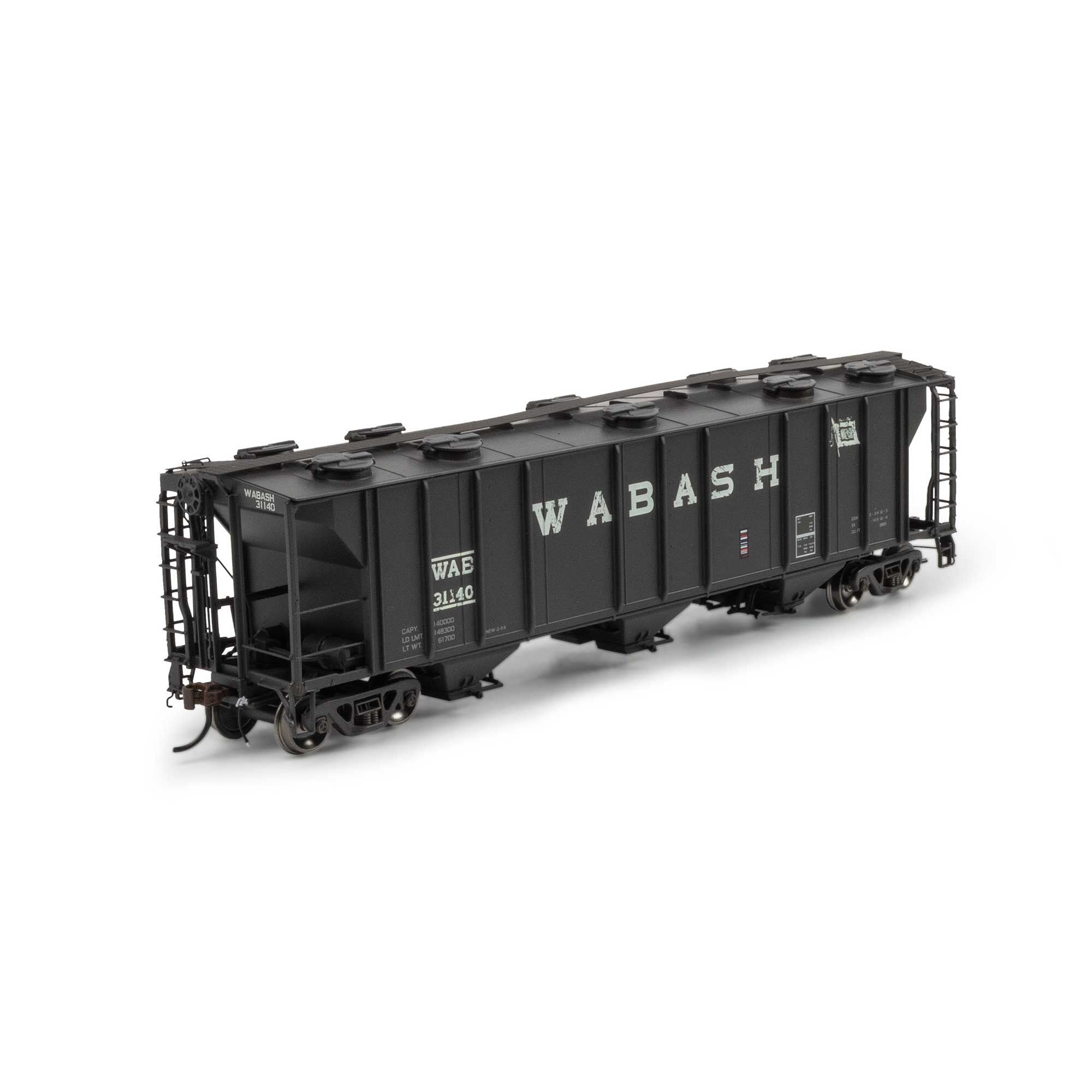 HO PS-2 2893 3-Bay Covered Hopper WAB Primed for Grime #31140 (ATHG-1280)