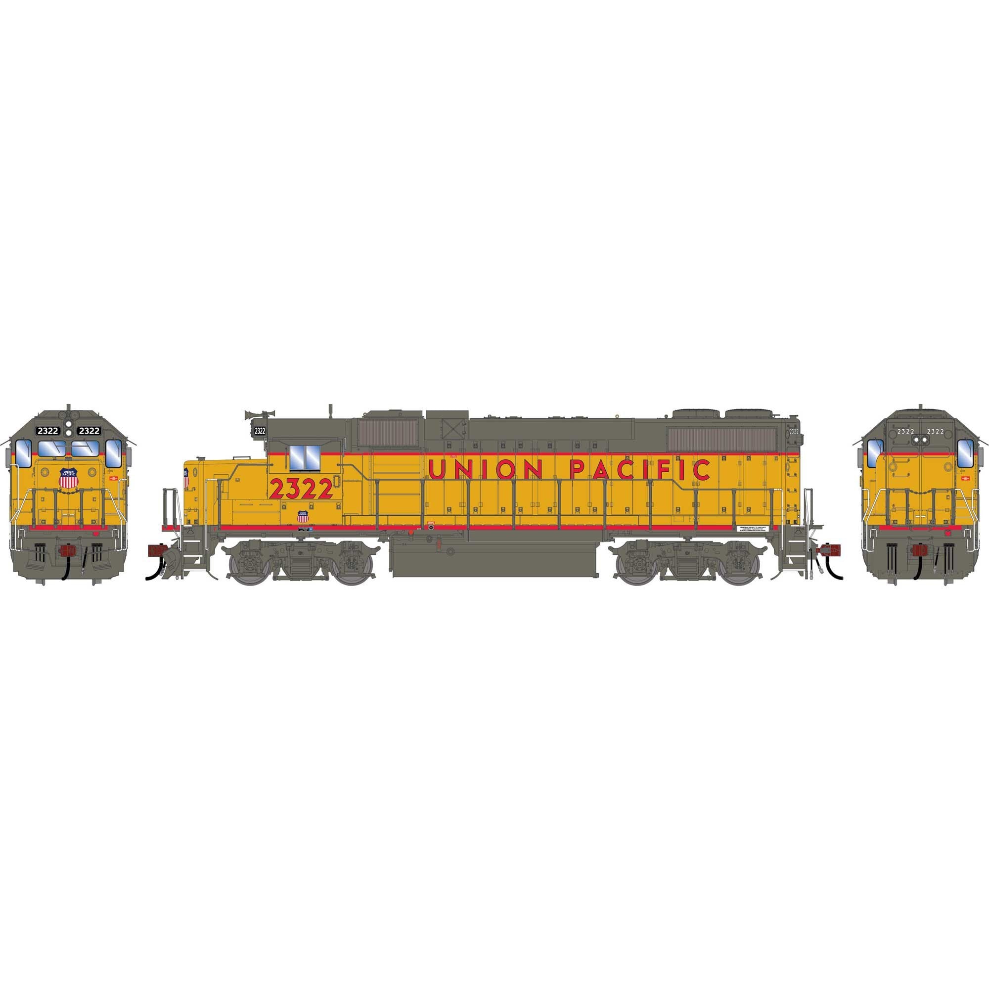 HO GEN GP38-2 Locomotive UP '80s' #2322 (ATHG-1396)