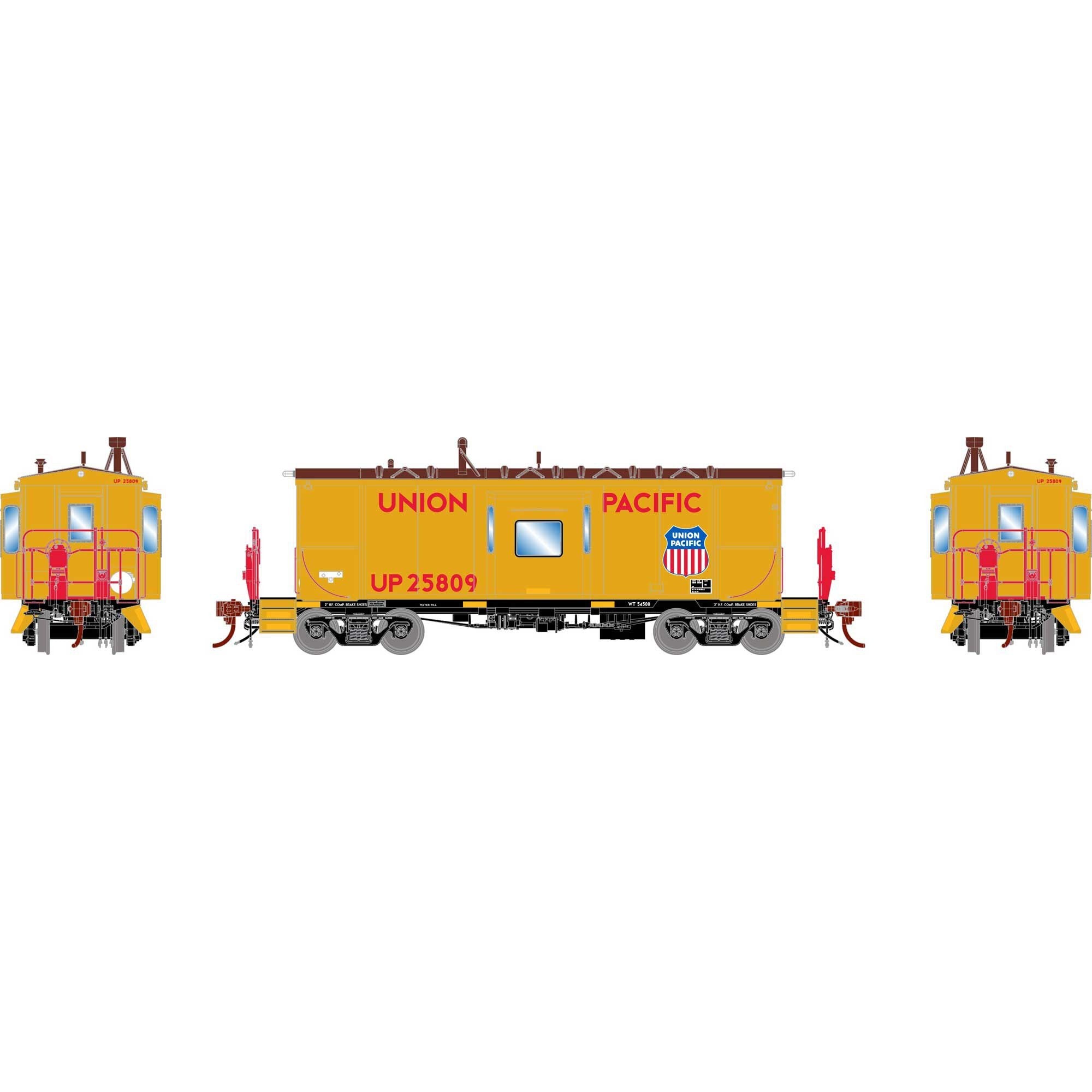 HO ICC CA-11 Caboose with Lights UP Snowbus #25809 (ATHG-1449)
