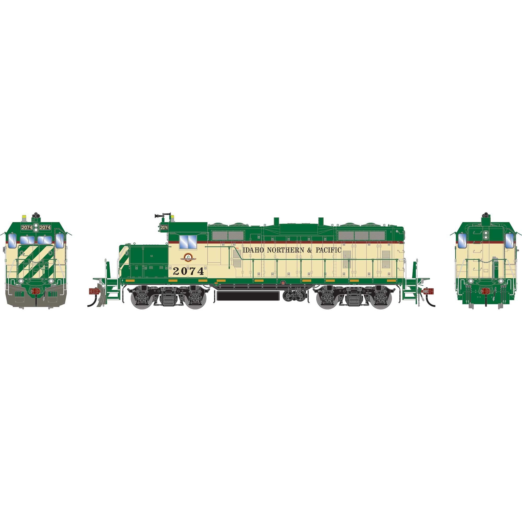 HO GP7u Locomotive INPR #2074 (ATHG-1494)