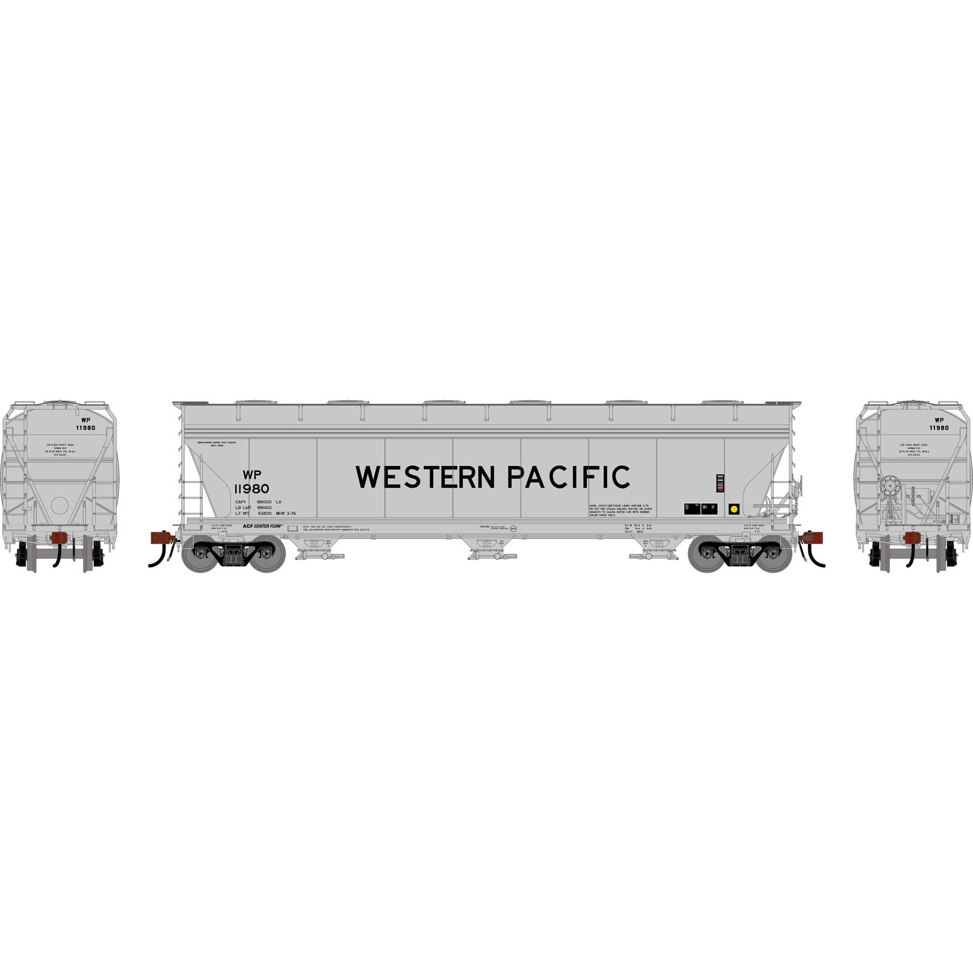 HO ACF4600 Covered Hopper WP #11980 Plastic Model (ATHG-1532)