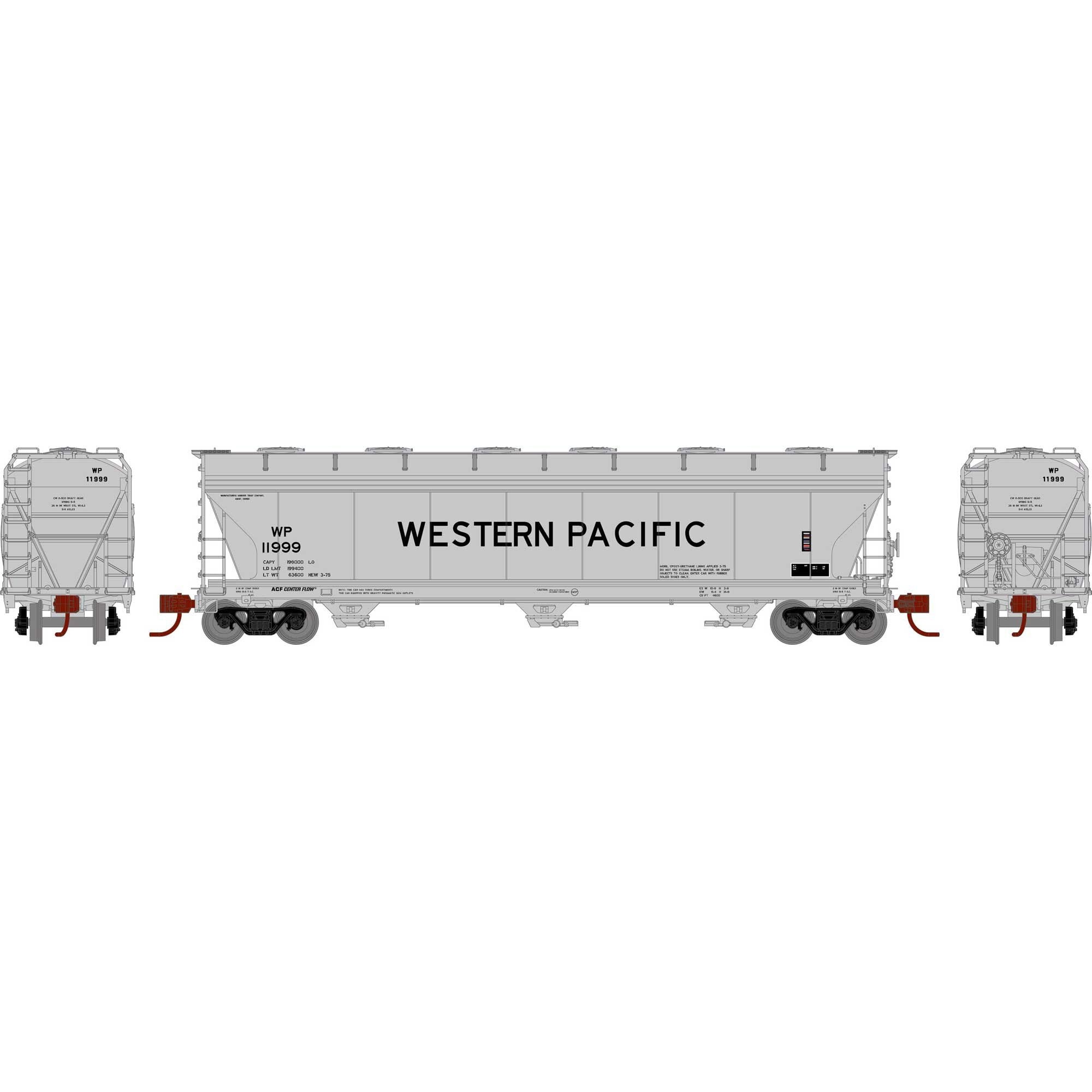N ACF4600 Covered Hopper WP #11999 (ATHG-1560)