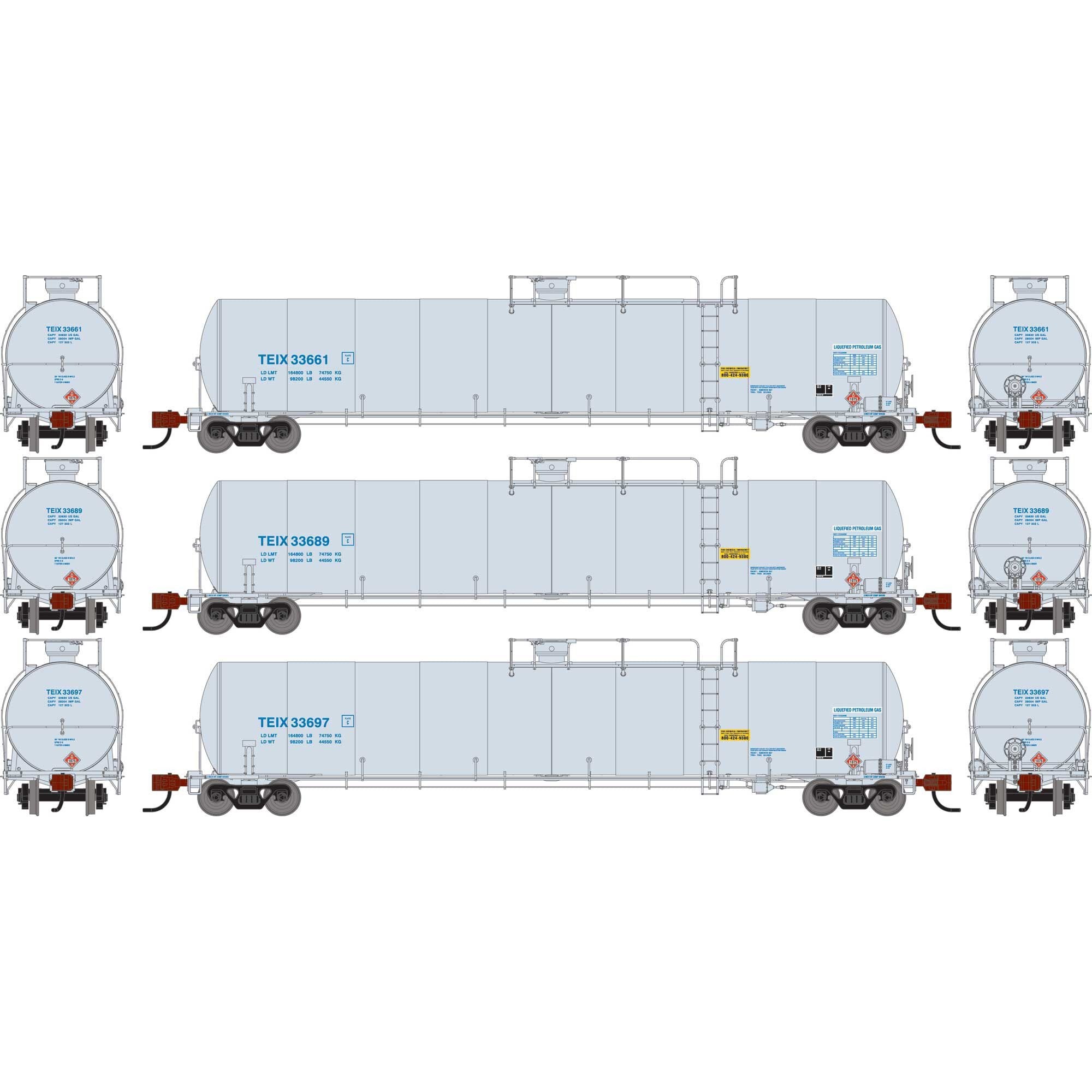 N UTC 33K LPG Tank Car for N Scale Models (ATHG-1571)