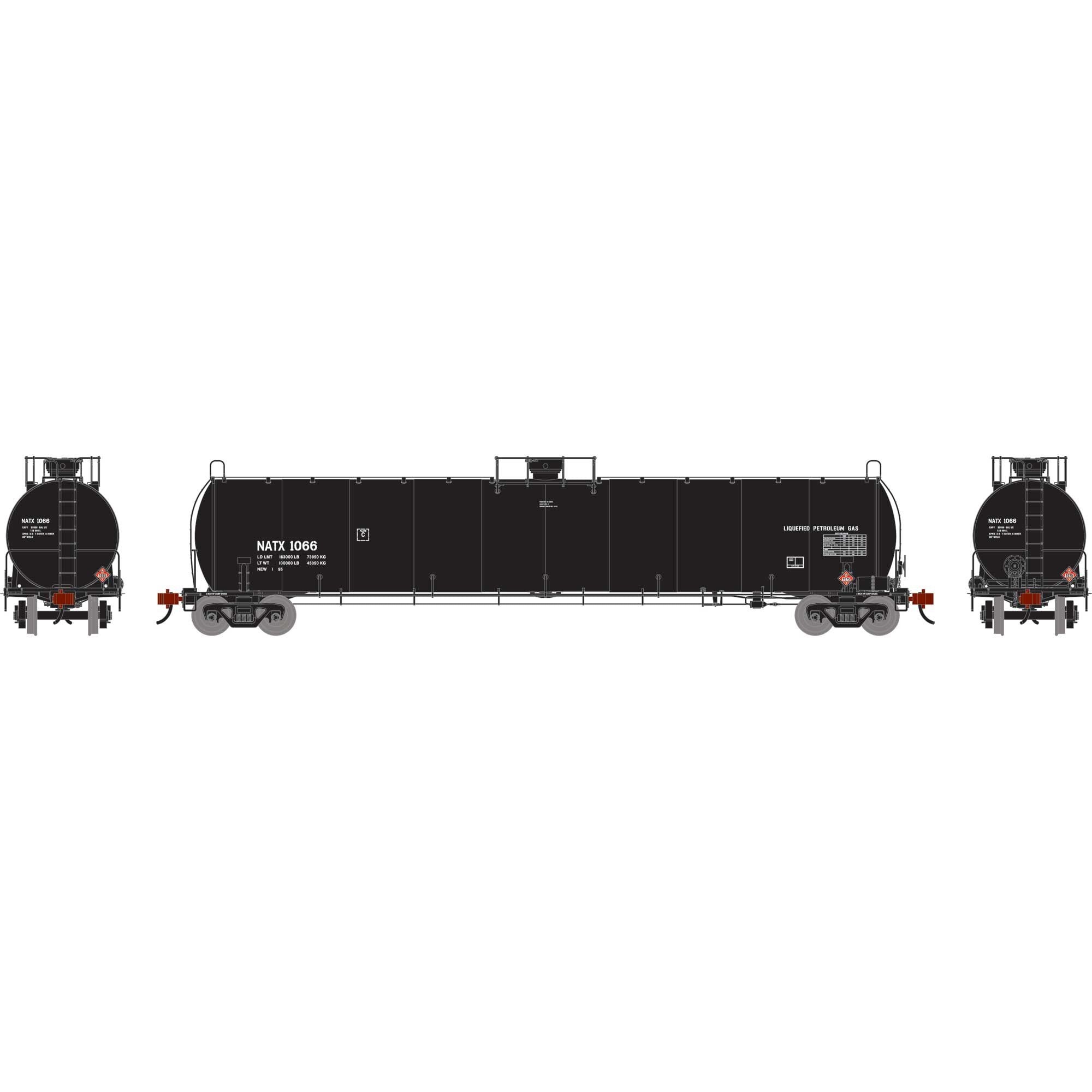 N UTC 33K LPG Tank Car Early NATX #1066 (ATHG-1575)