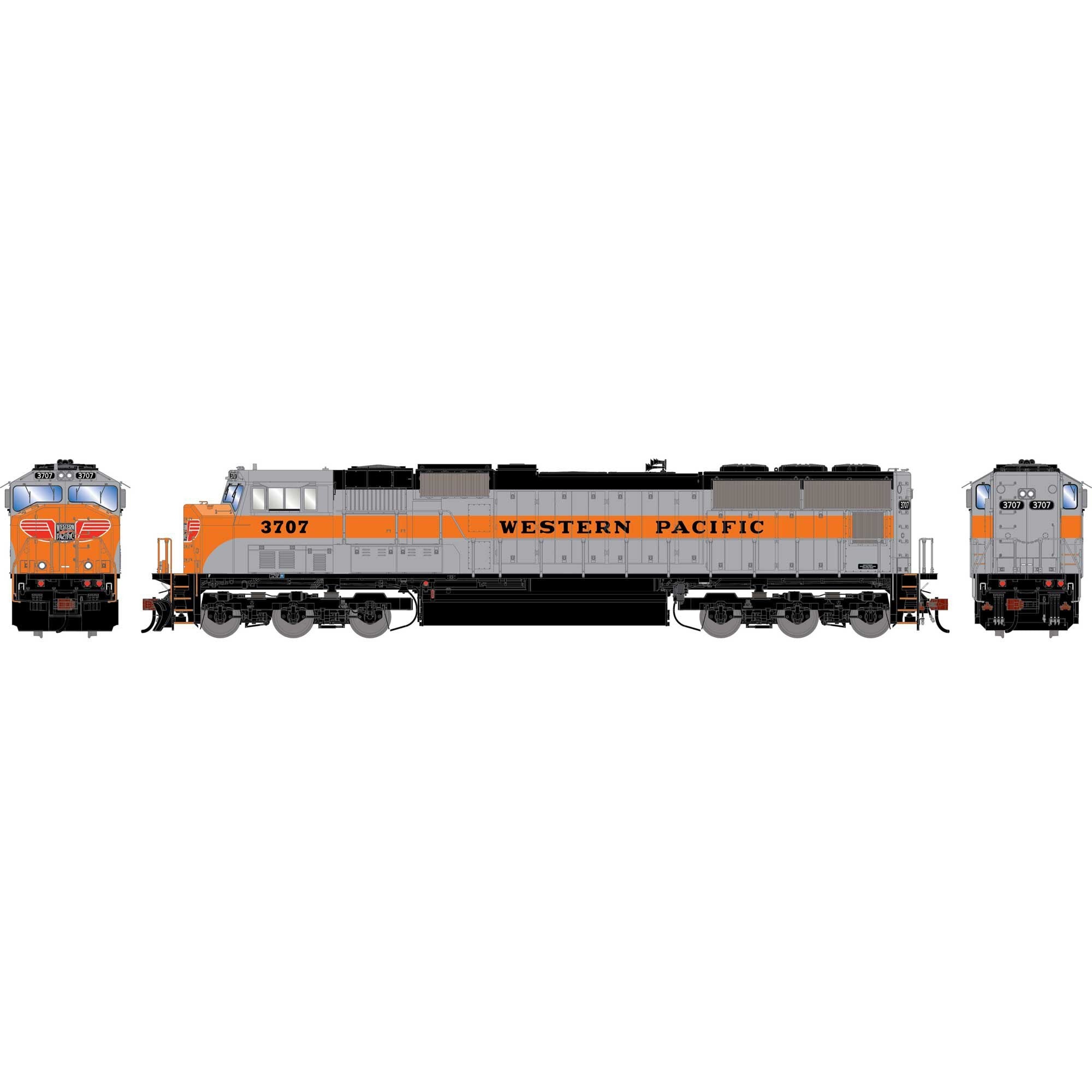 HO SD70M Locomotive with DCC and Sound Legendary Liveries WP #3707 (ATHG-1622)