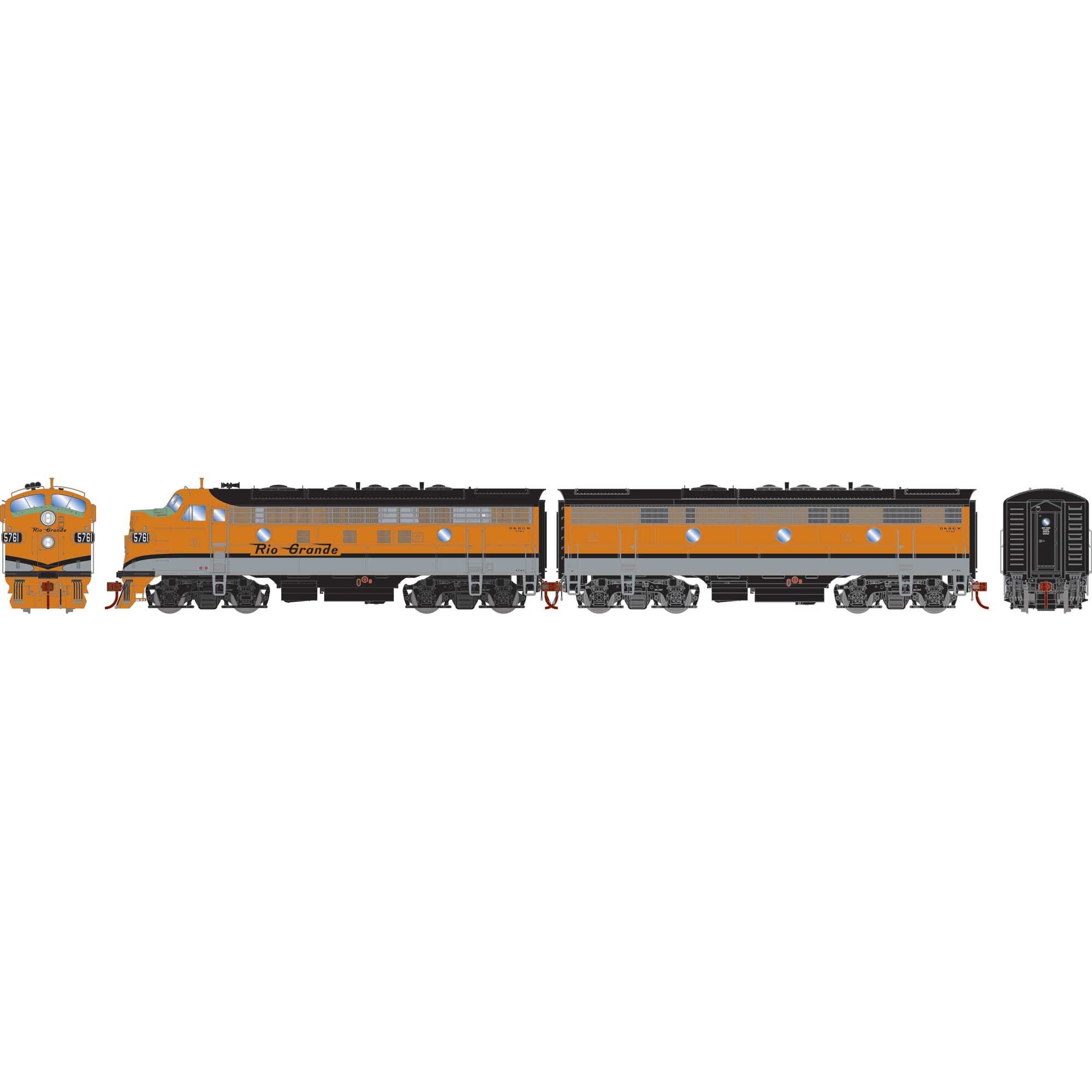 HO F7A/F7B Locomotives DRGW F7A #5761 and F7B #5742 (ATHG-1633)