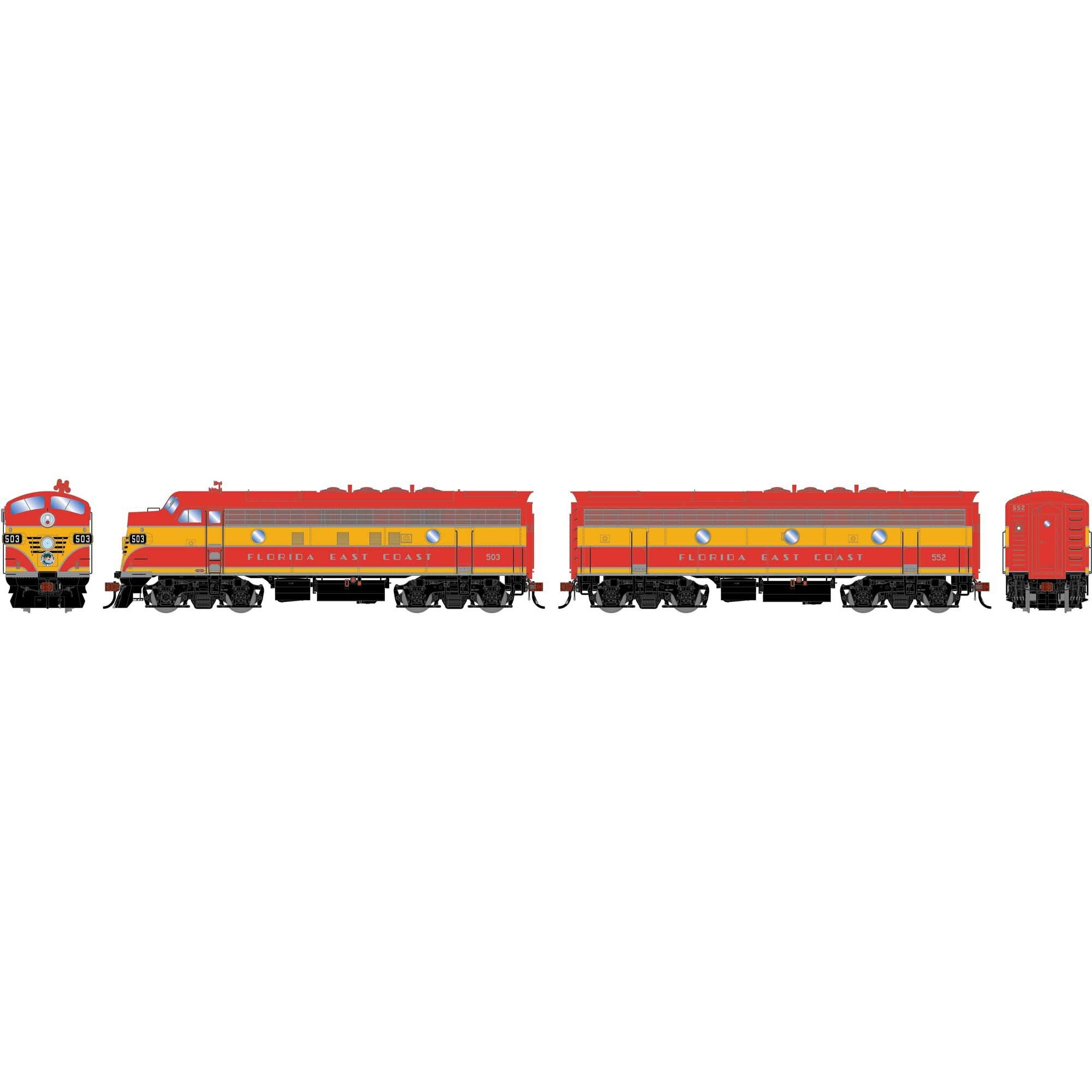 HO F3A/F3B Locomotive Set with DCC and Sound FEC #503 #552 (ATHG-1717)