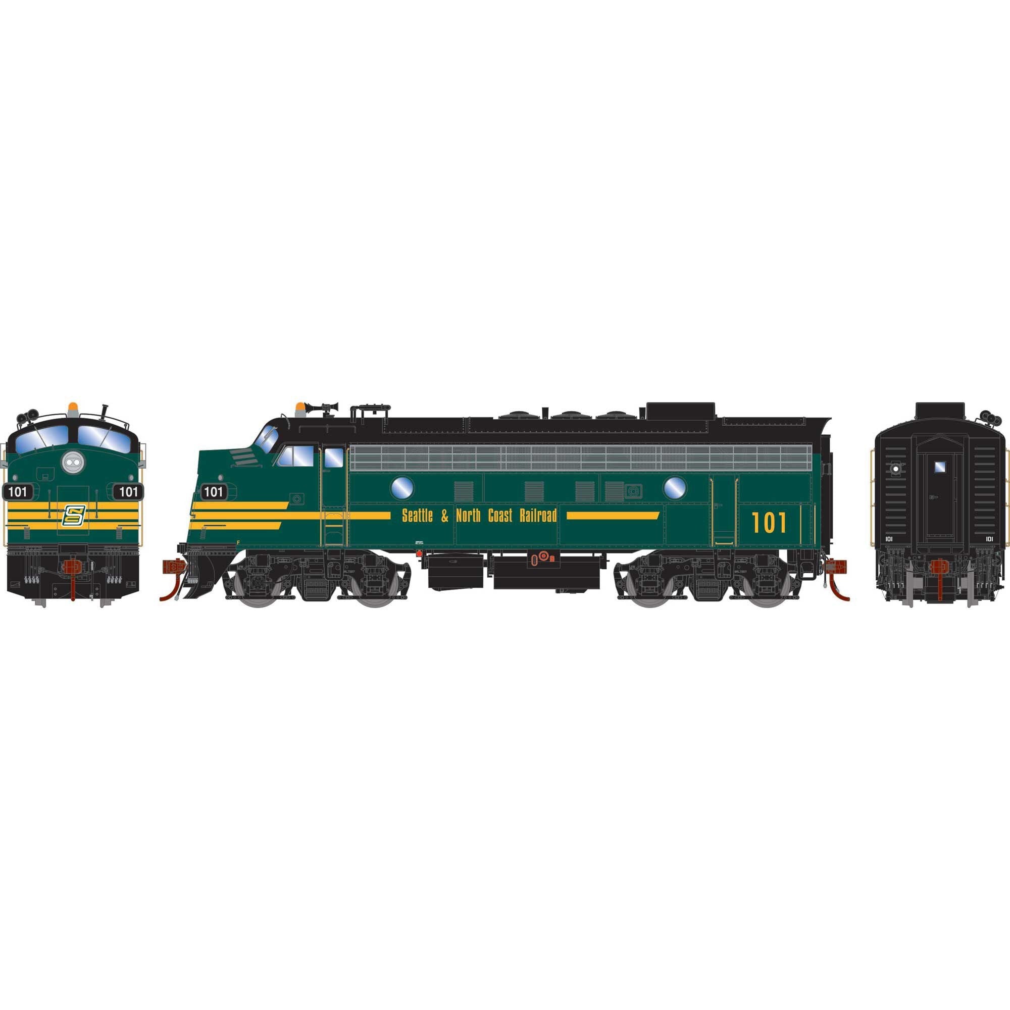 HO F7A Locomotive with DCC and Sound Freight SNCT #101 (ATHG-1723)
