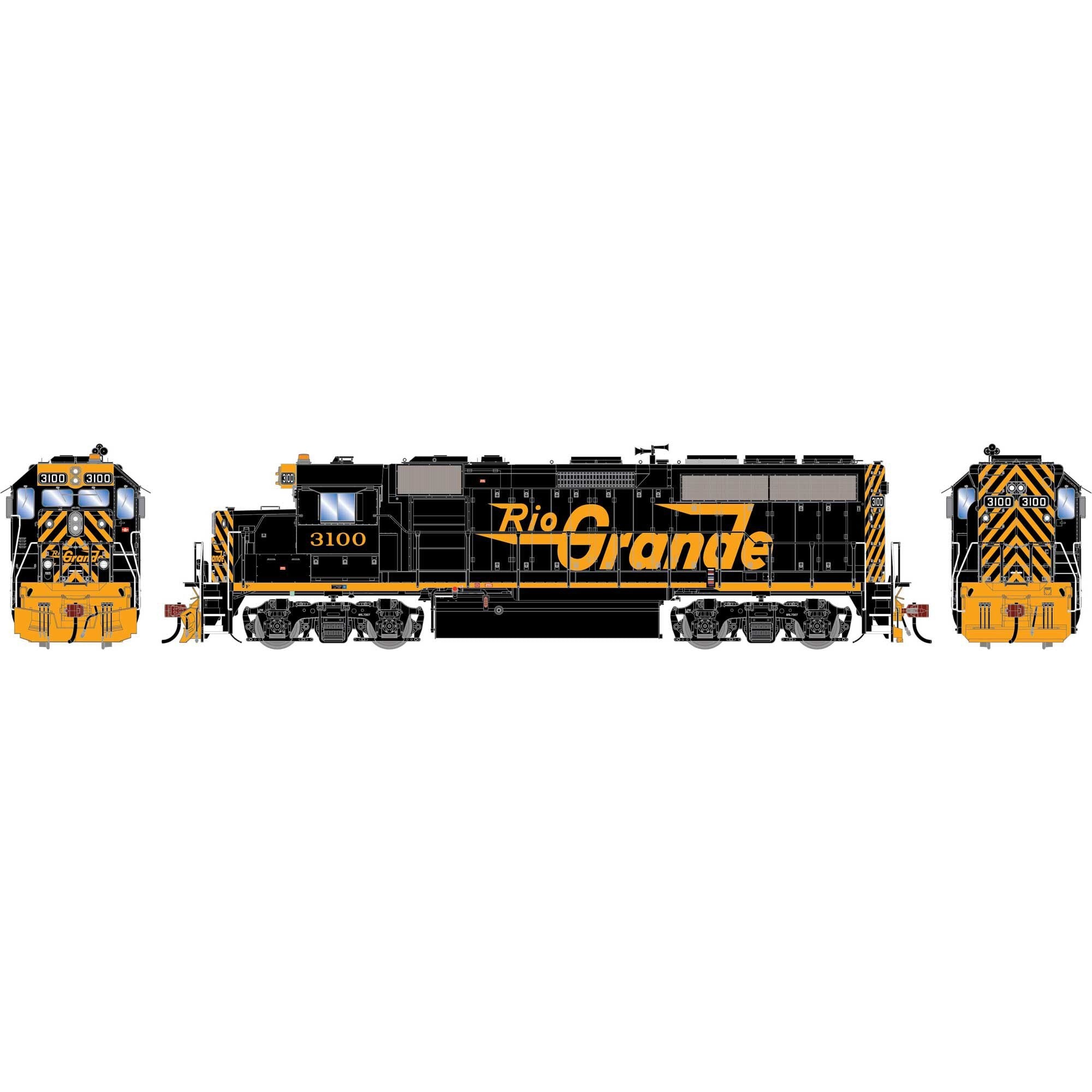 HO GP40-2 Locomotive DRGW #3100 (ATHG-1731)