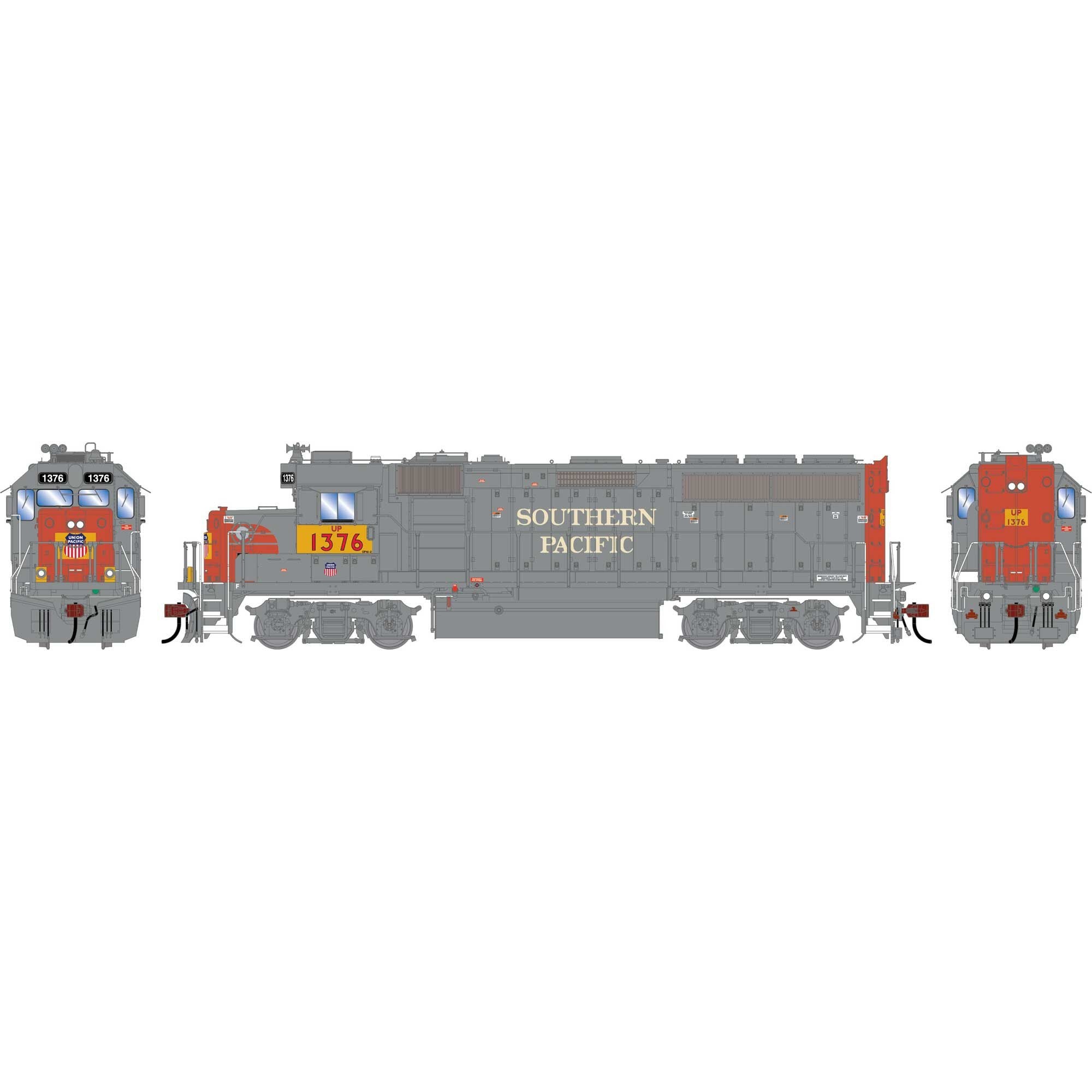 HO GP40-2 Locomotive with DCC and Sound, Primed For Grime UP Ex-SP #1376 (ATHG-1761)