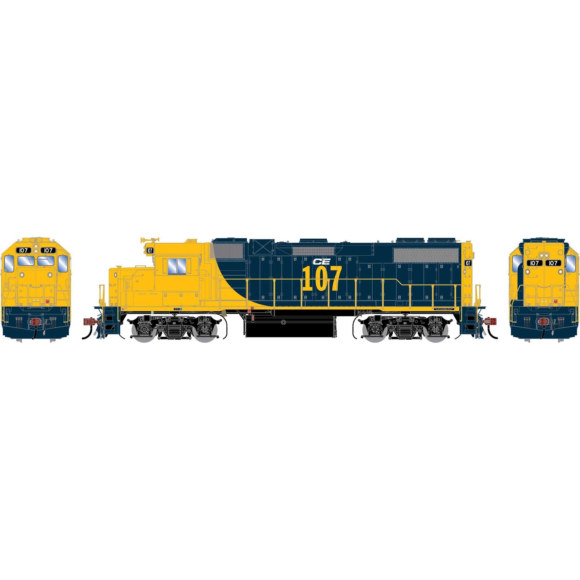 HO GP38-2 Locomotive w/DCC & Sound, CEIX #107 (ATHG-1830)