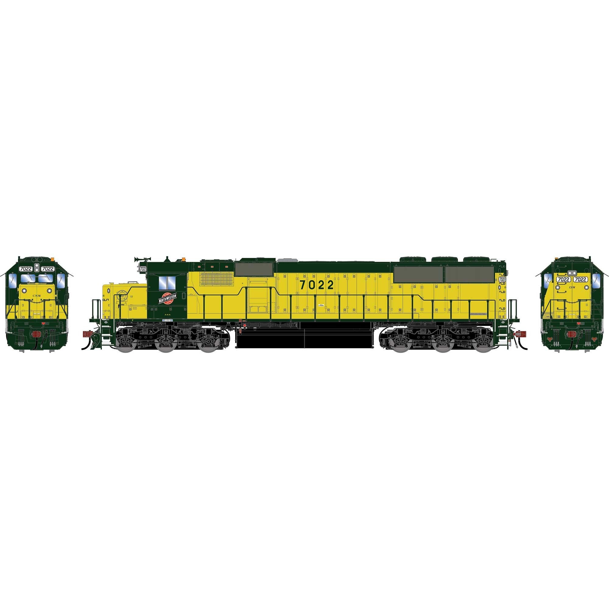 HO GEN SD50 Locomotive CNW #7022 (ATHG-1845)