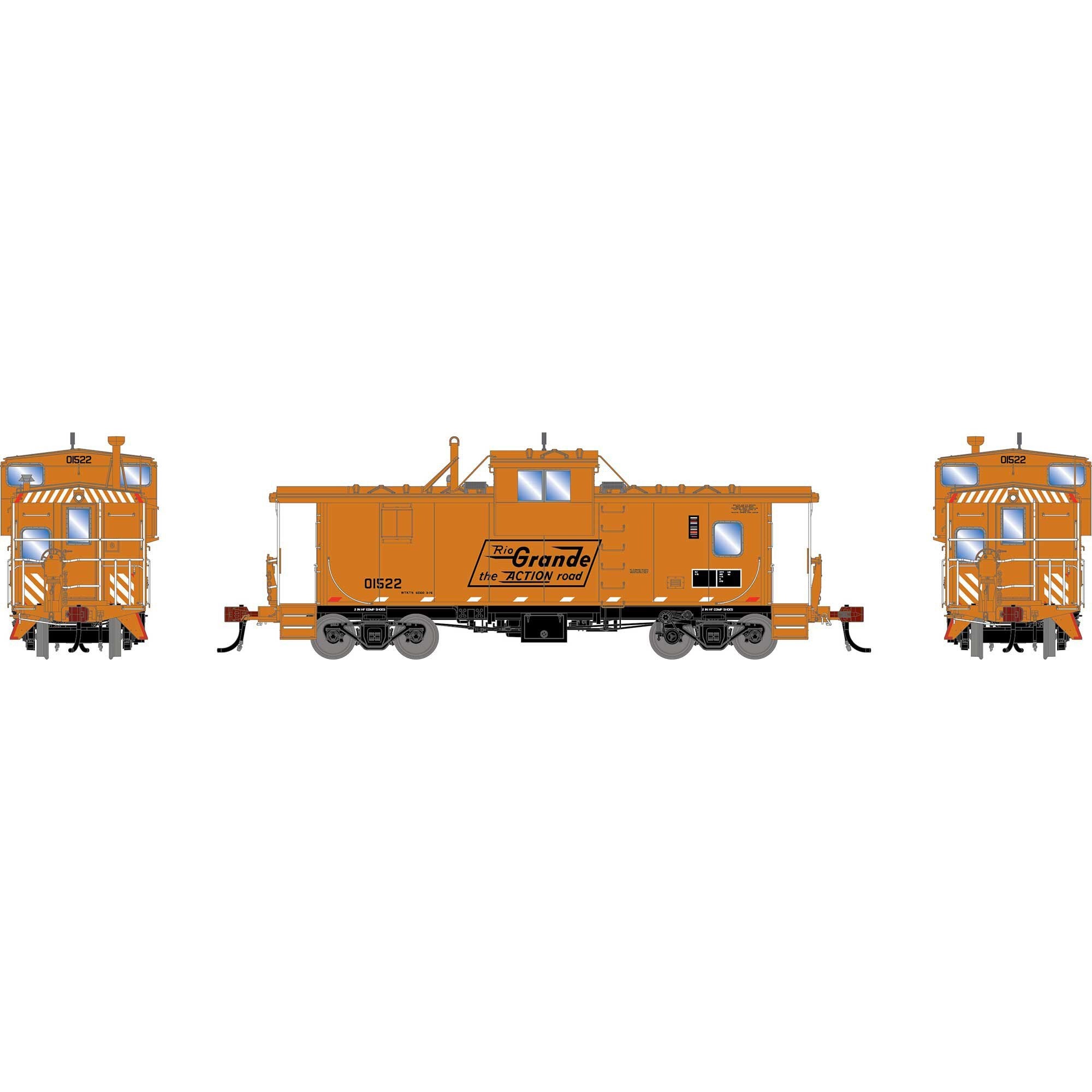 HO GEN ICC Wide-Vision Caboose DRGW 01522 (ATHG-1873)