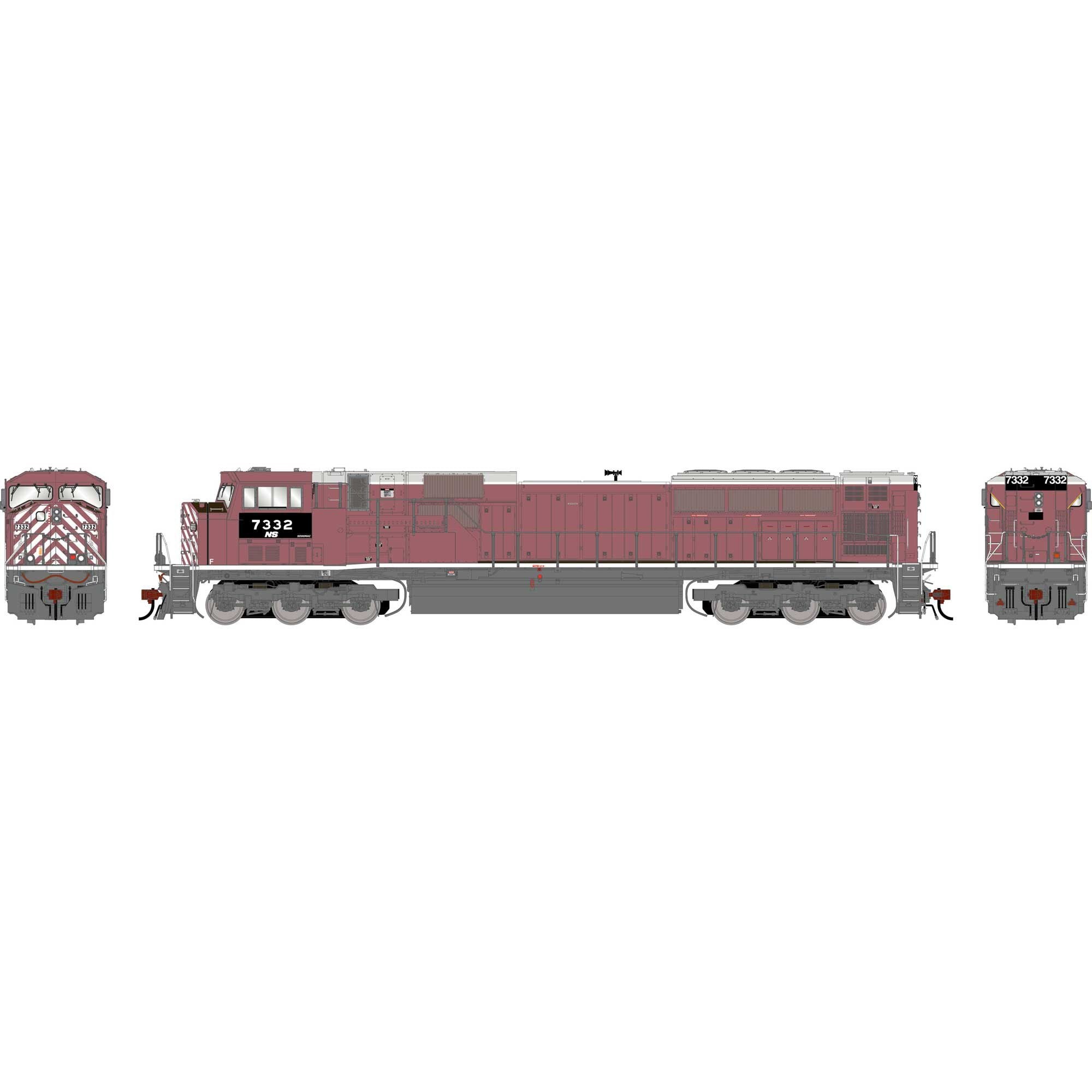 HO GEN SD90MAC Locomotive Primed For Grime NS Ex-CEFX 7332 (ATHG-1919)