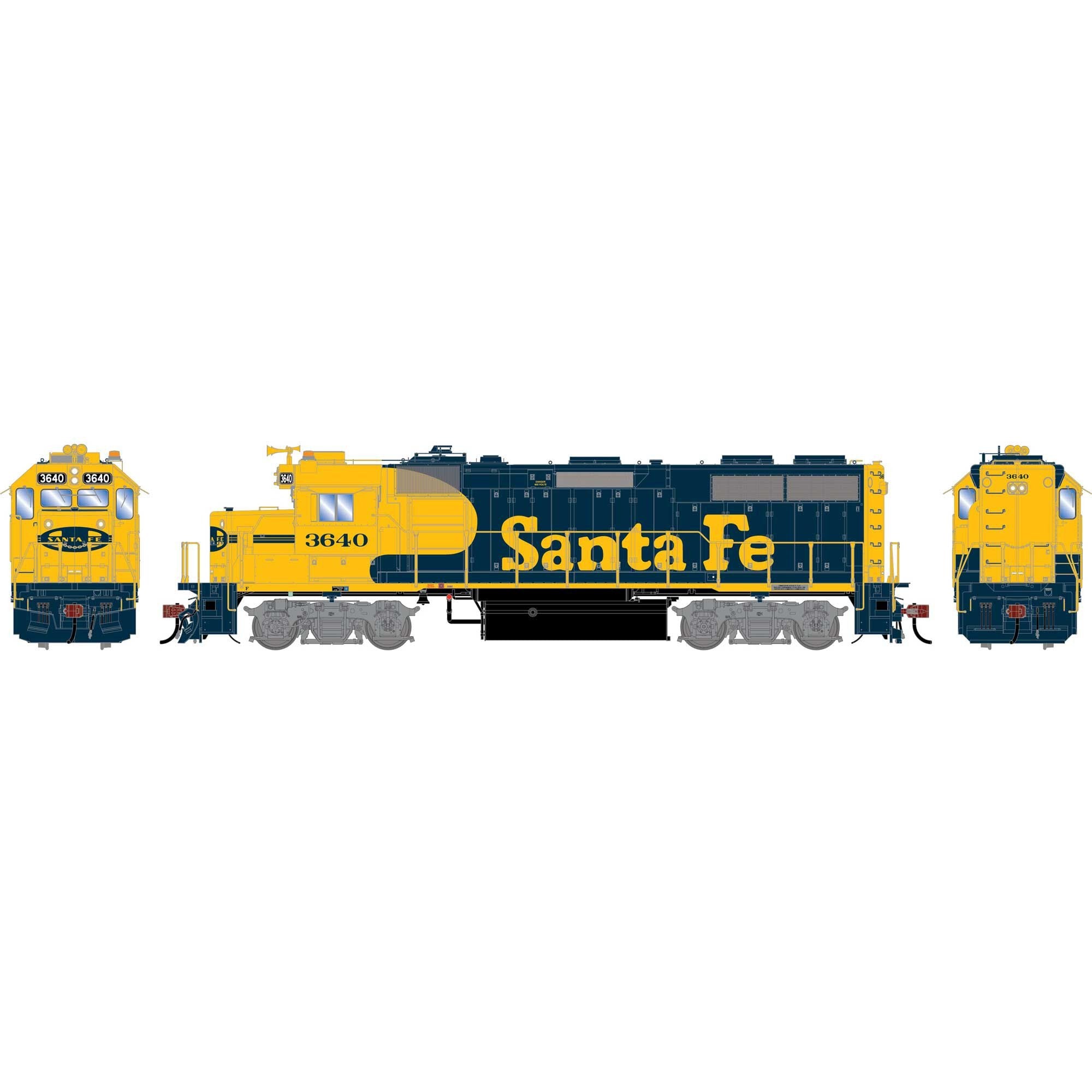 HO GEN GP39-2 PH I Locomotive w/DCC and Sound ATSF #3640 (ATHG-1980)
