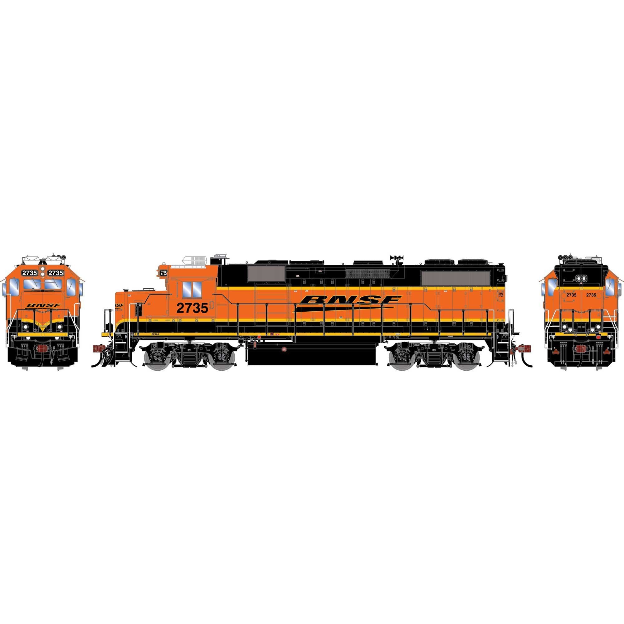 HO GEN GP39-2 Phase IIB Locomotive with DCC & Sound, BNSF #2735 (ATHG-1984)
