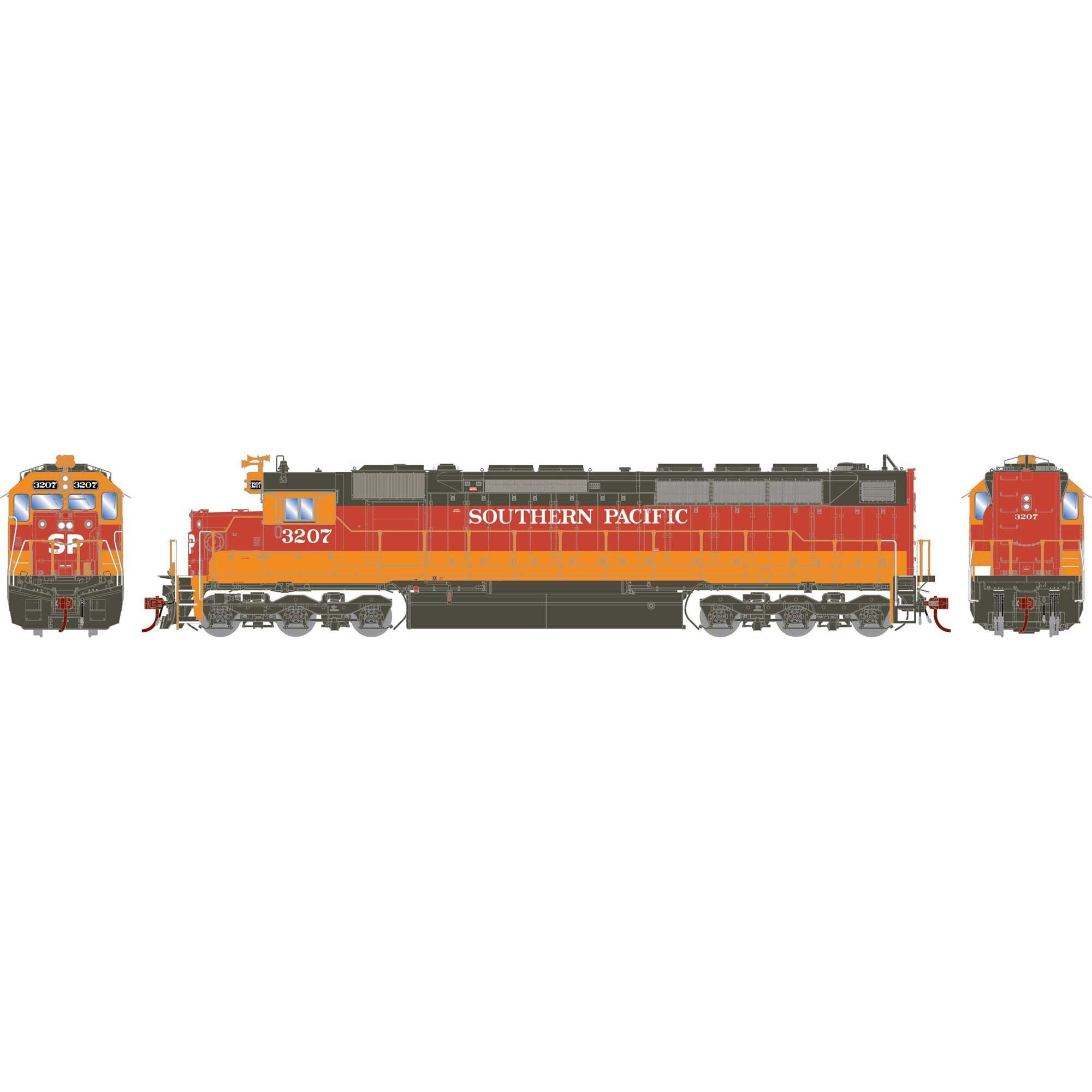 HO GEN SDP45 Locomotive with DCC and SOUND in Southern Pacific Daylight Livery #3207 (ATHG-2022)