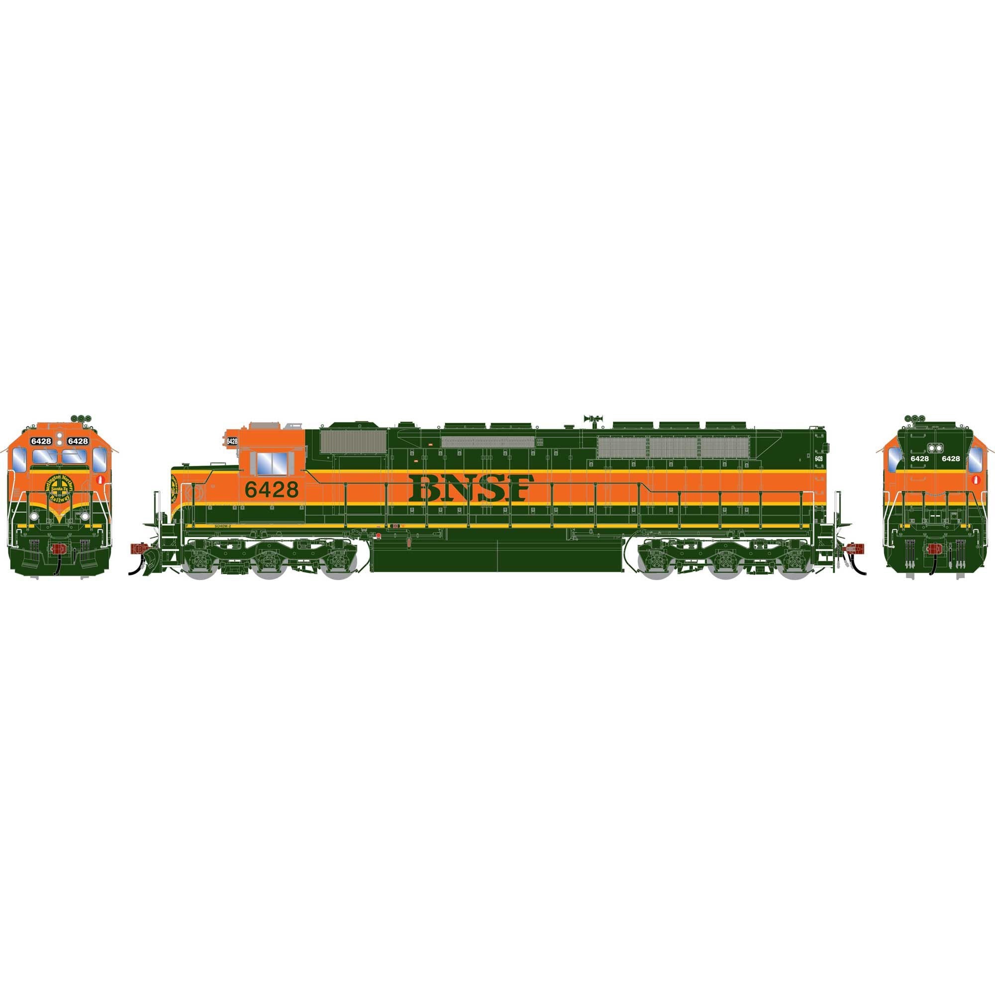 HO GEN SDP45 Locomotive with DCC & Sound Legendary Liveries BNSF #6428 (ATHG-2037)