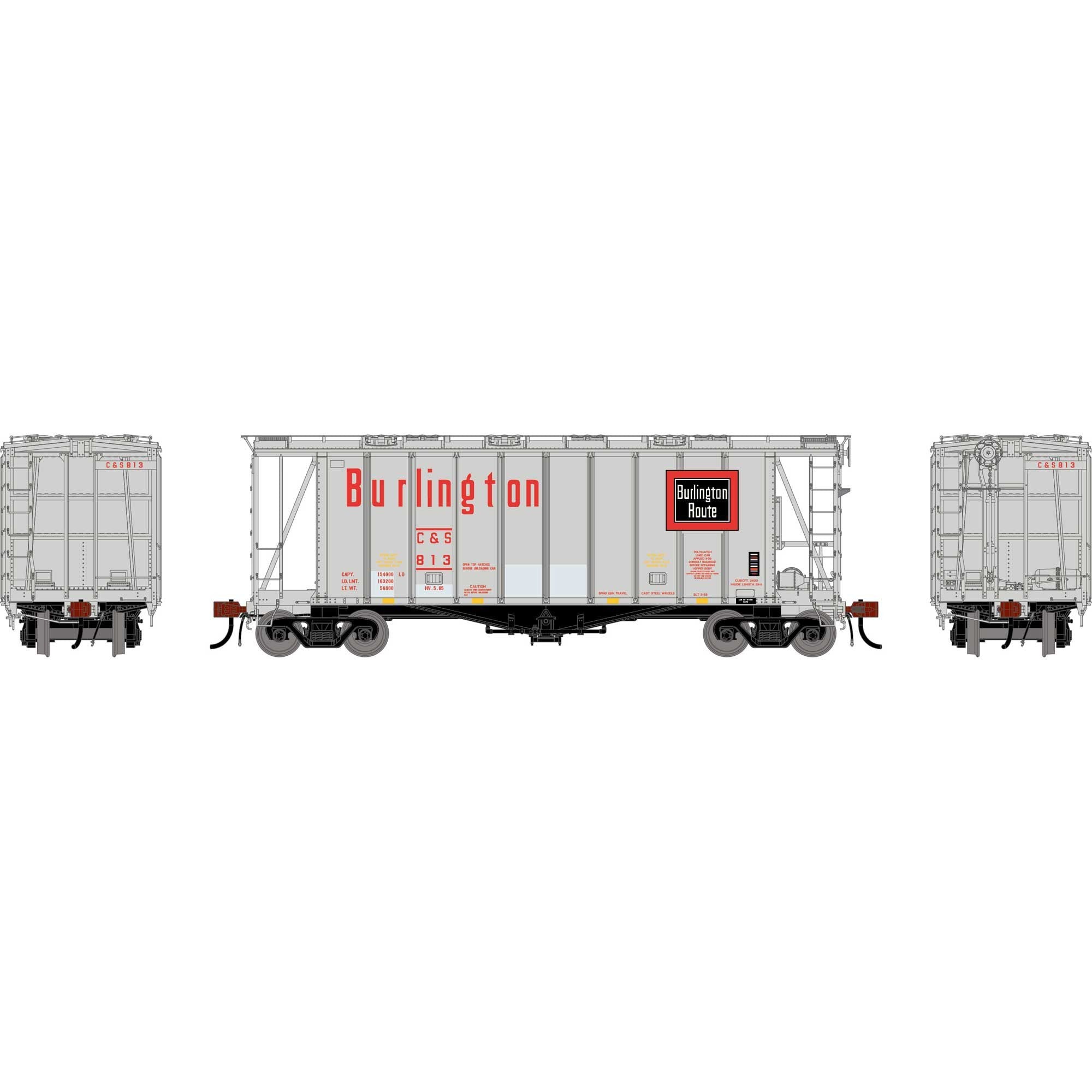 HO GEN GATC 2600 Airslide Covered Hopper CBQ #813 (ATHG-2131)