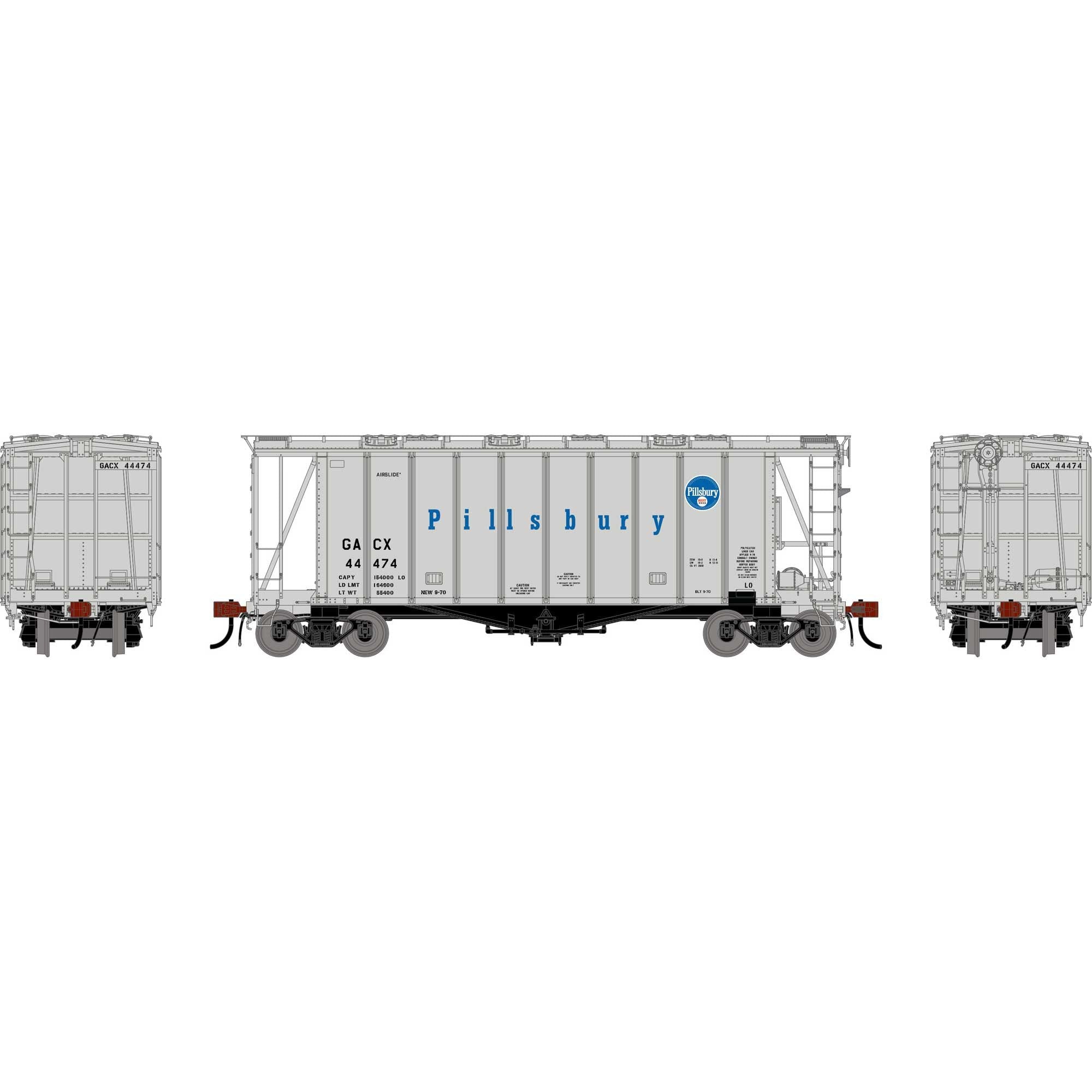 HO GEN GATC 2600 Airslide Covered Hopper GACX/Pillsbury #44474 (ATHG-2140)
