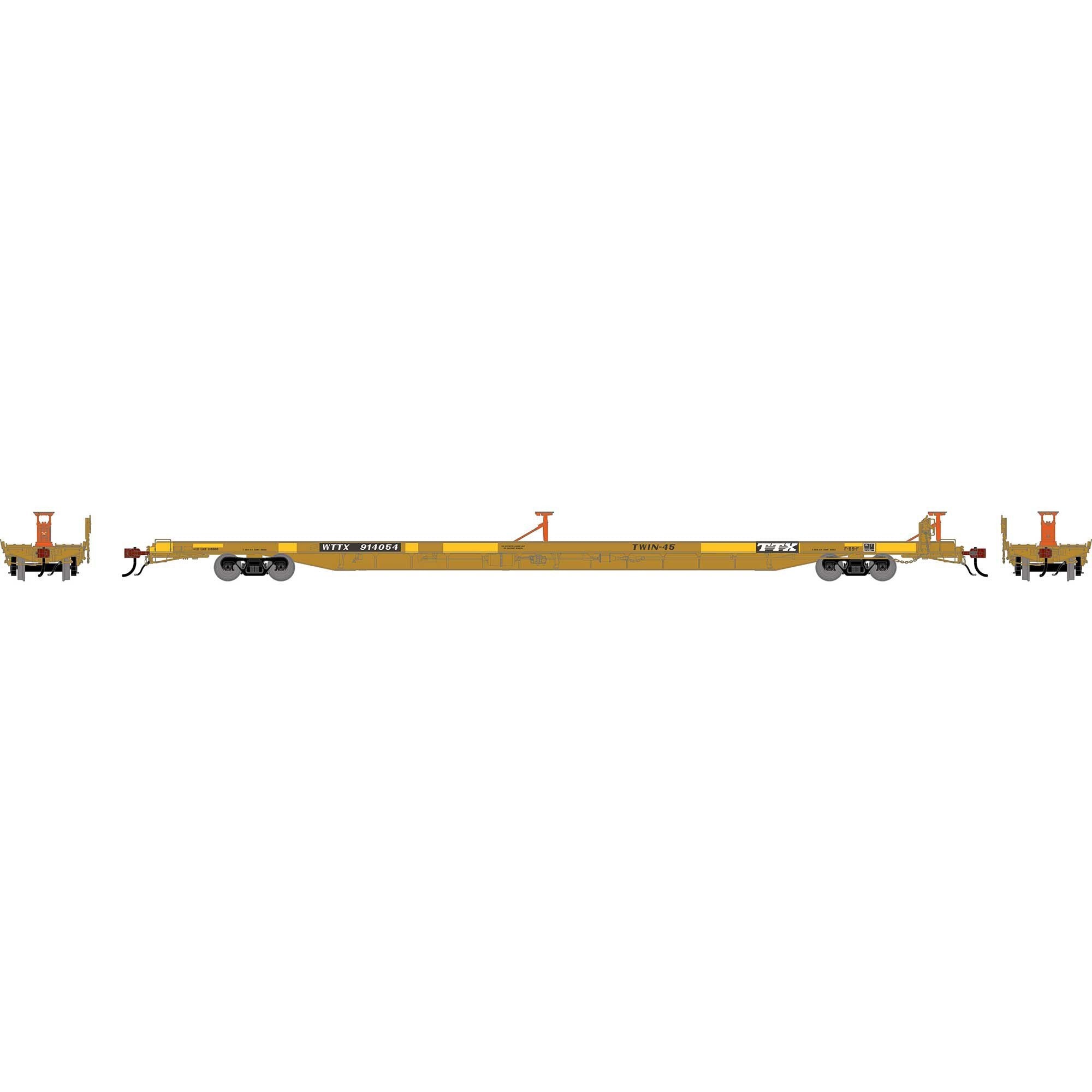 HO GEN F89-F Flat Car WTTX Twin 45 #914054 (ATHG-2243)