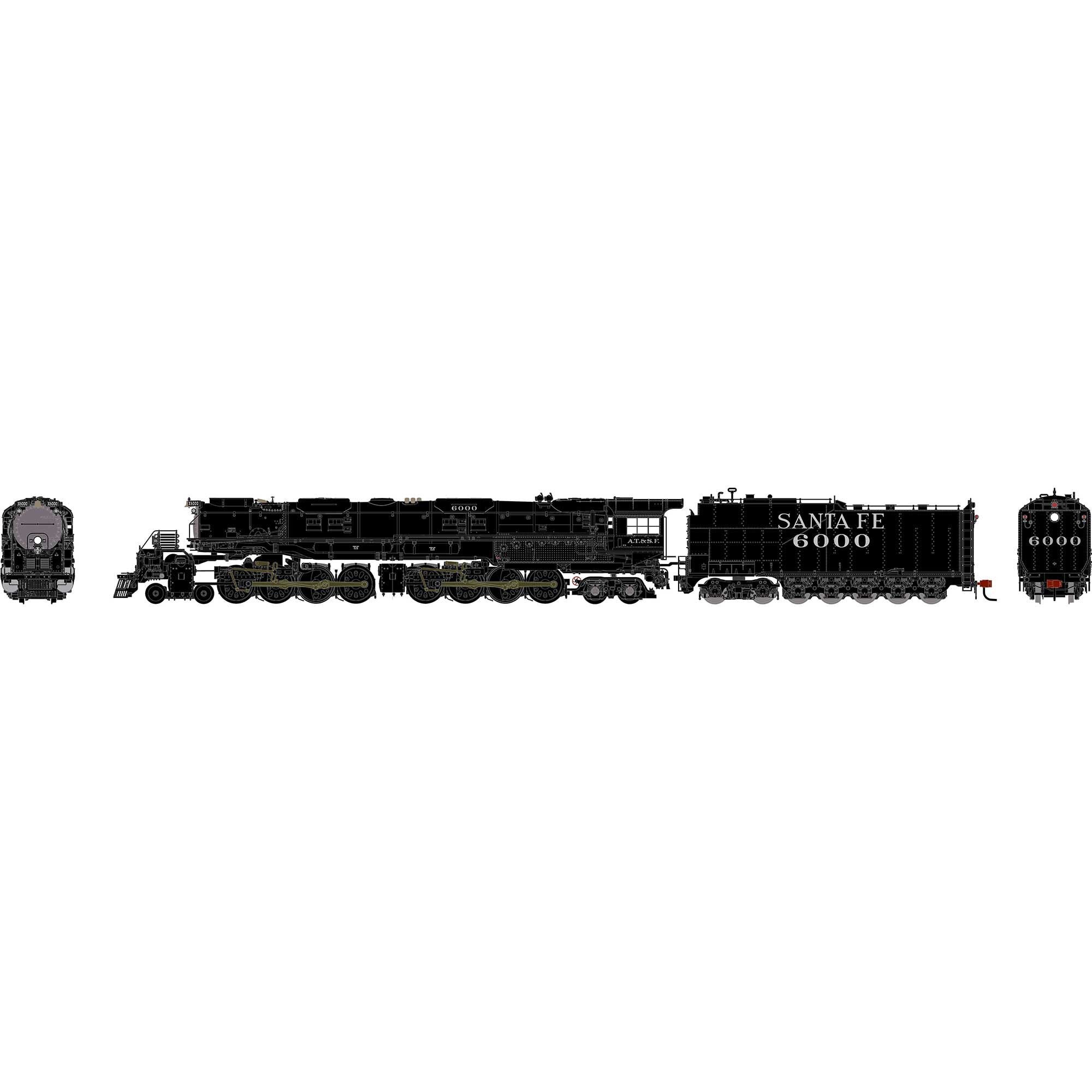 N GEN 4-8-8-4 Big Boy Locomotive w/DCC & Sound ATSF #6000 (ATHG-2258)