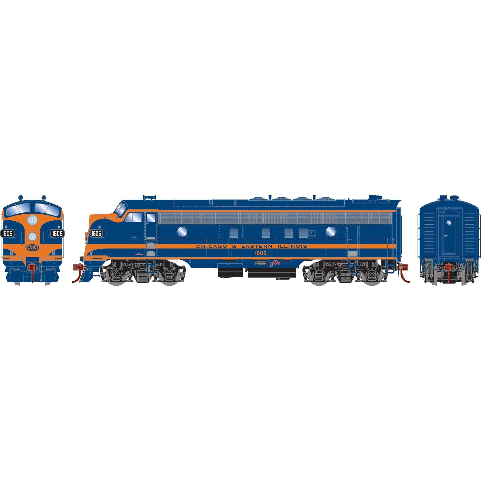 HO FP7 Locomotive C&EI #1605 (ATHG19610)
