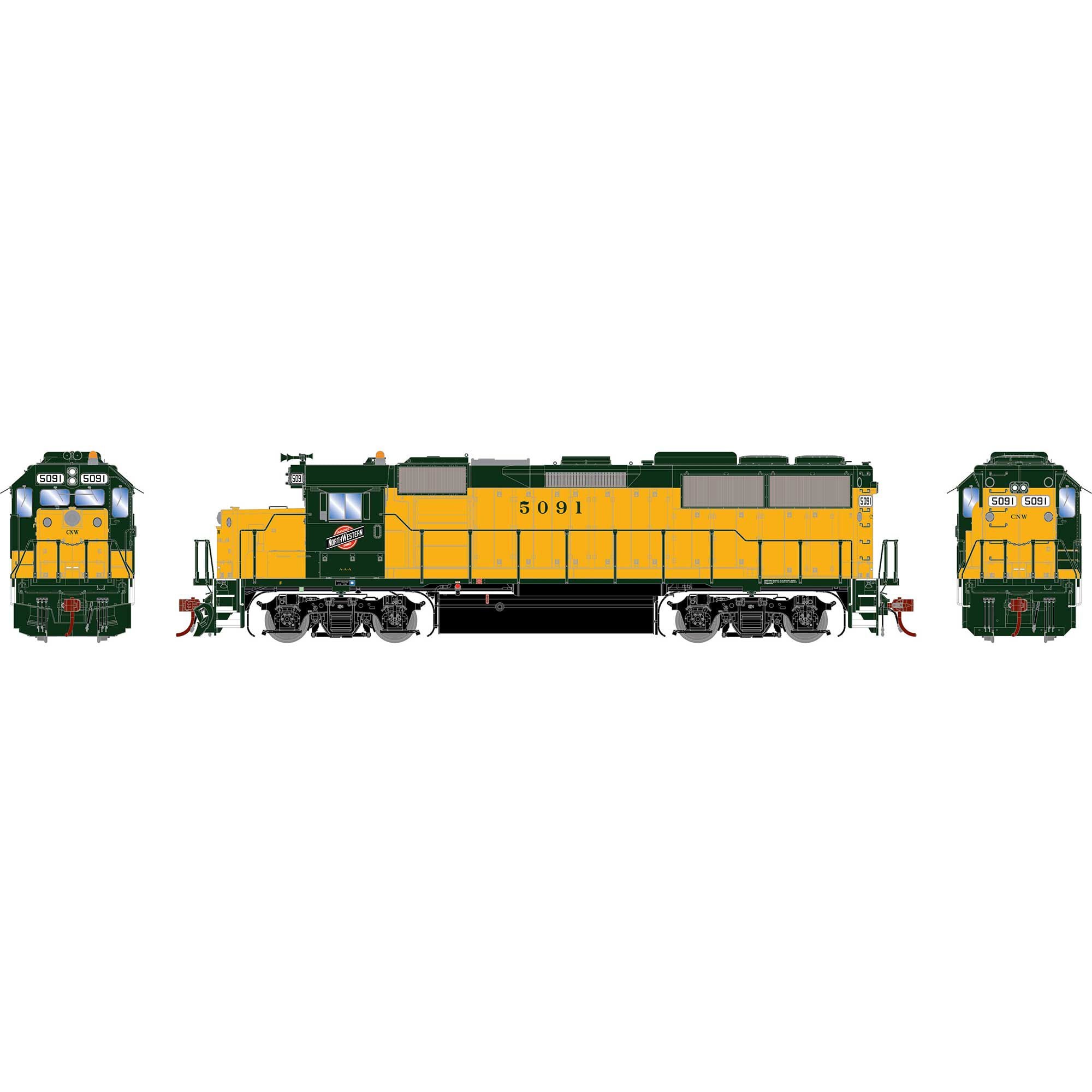 HO GP50 Locomotive C&NW #5091 (ATHG65831)