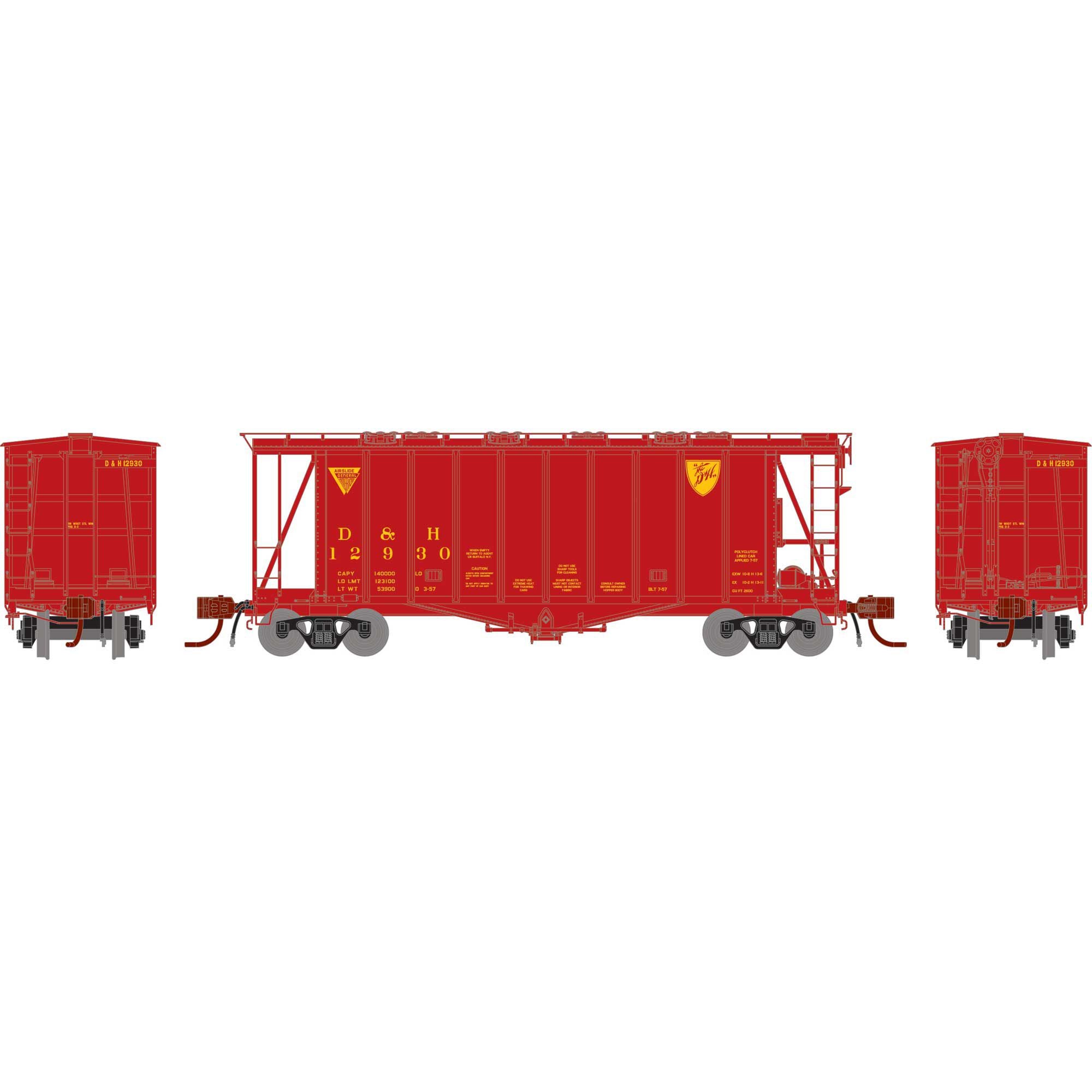 N GATC 2600 Airslide Hopper D&H #12930 Model (ATHGN23389)