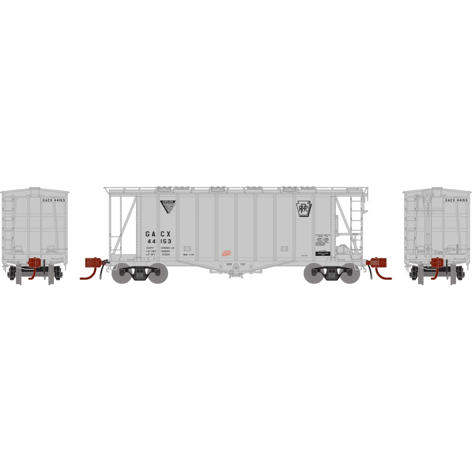 N GATC 2600 Airslide Hopper PRR / GACX #44153 (ATHGN23396)