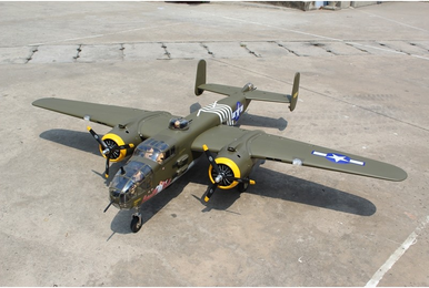 Seagull Models Giant Mitchell B-25 span 95", 20cc w/3pcs Alloy Hub Rubber Wheels