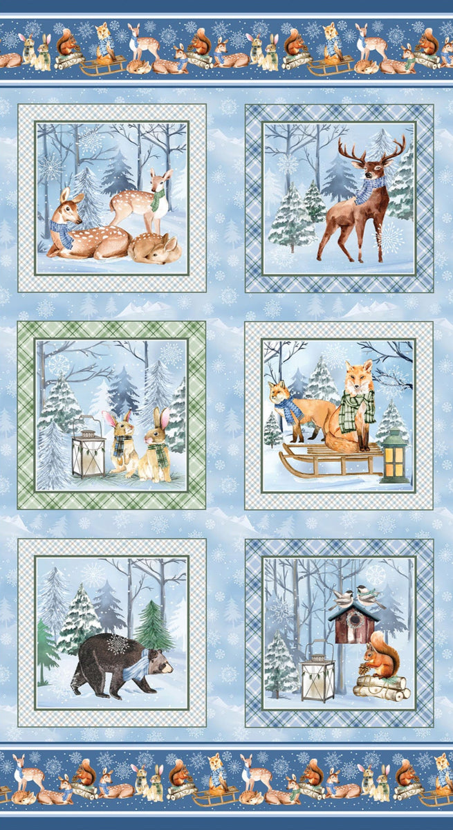BENARTEX - Woodland Wonderland by Nicole Decamp - PANEL - Woodland - Blue - PL1104-