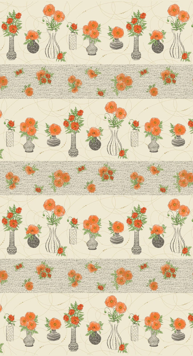 BENARTEX - Modern Vintage: Treasured - Treasured Poppy Stripe - Natural