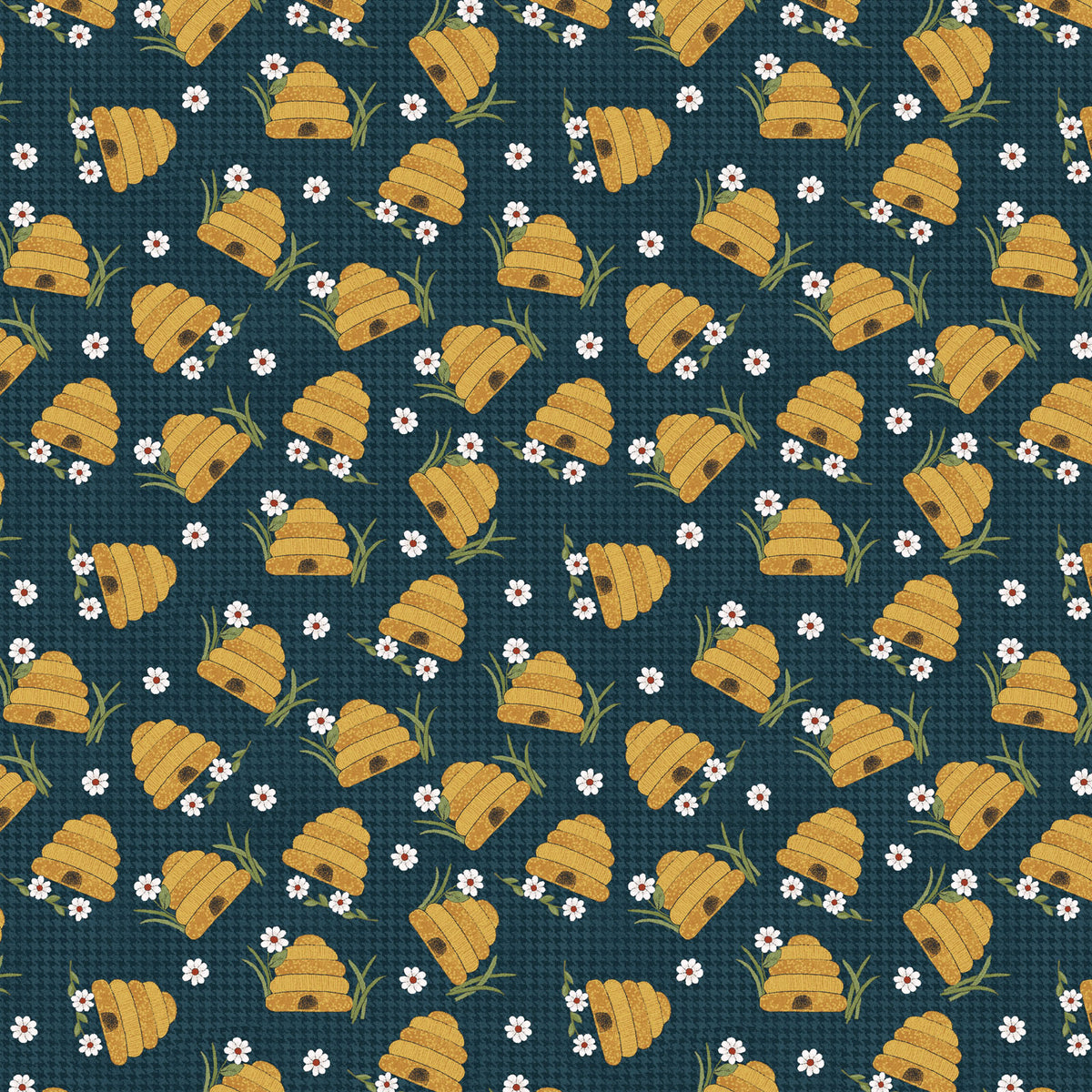 BENARTEX - Prairie Chicks by Cheryl Haynes - Prairie Hive - Dark Blue