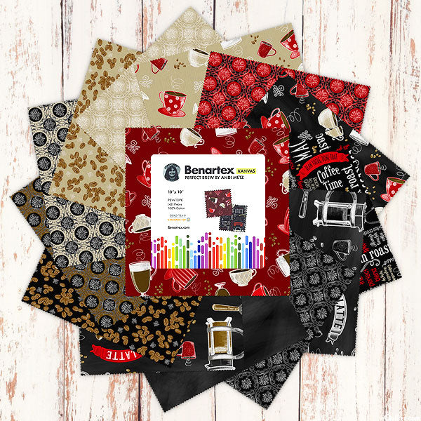 Benartex - Perfect Brew Fat Quarter Bundle 14 pcs